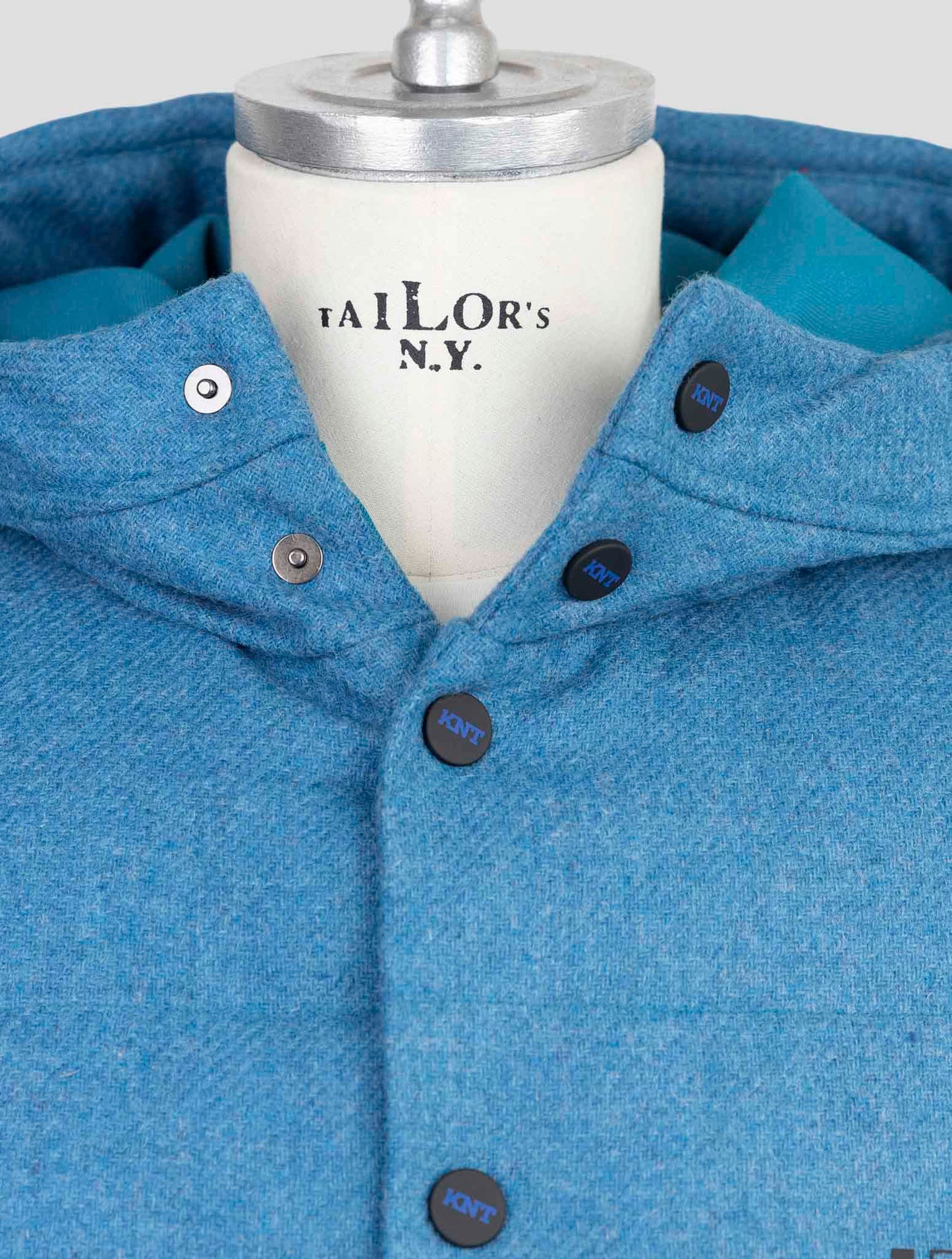 Kiton Knt  Light Blue Virgin Wool Coat Gilet