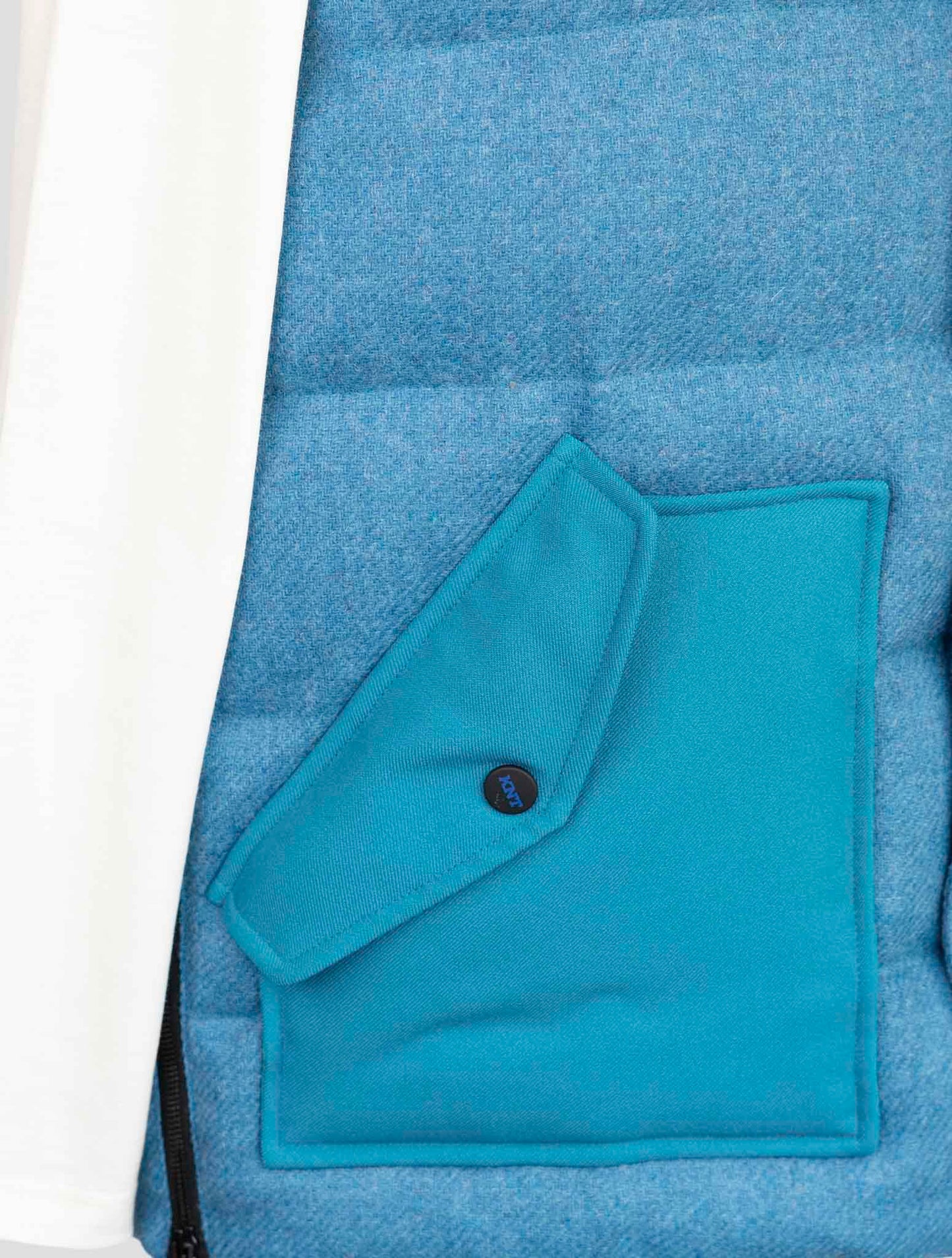 Kiton Knt  Light Blue Virgin Wool Coat Gilet