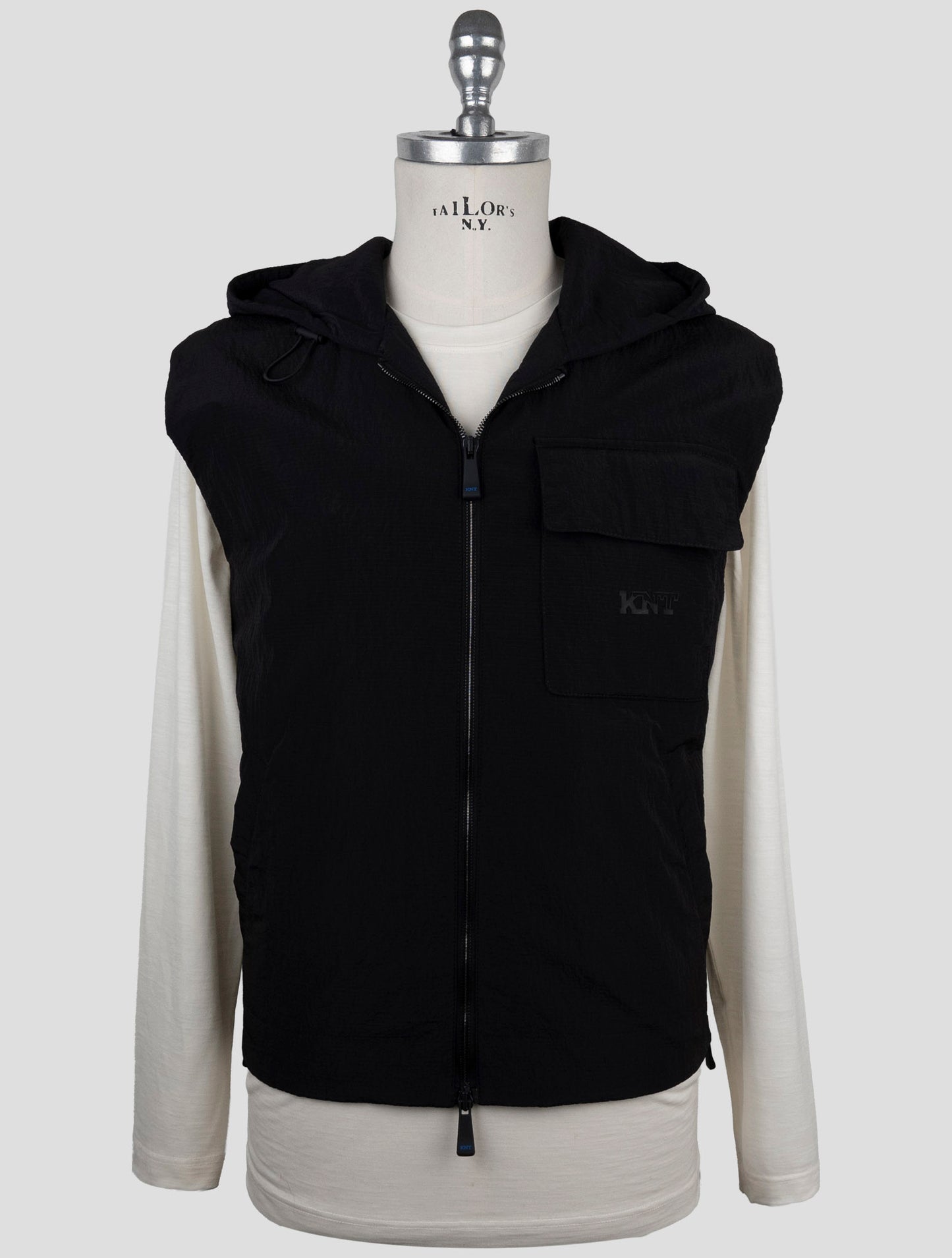 Kiton Knt Black Pa Coat Gilet
