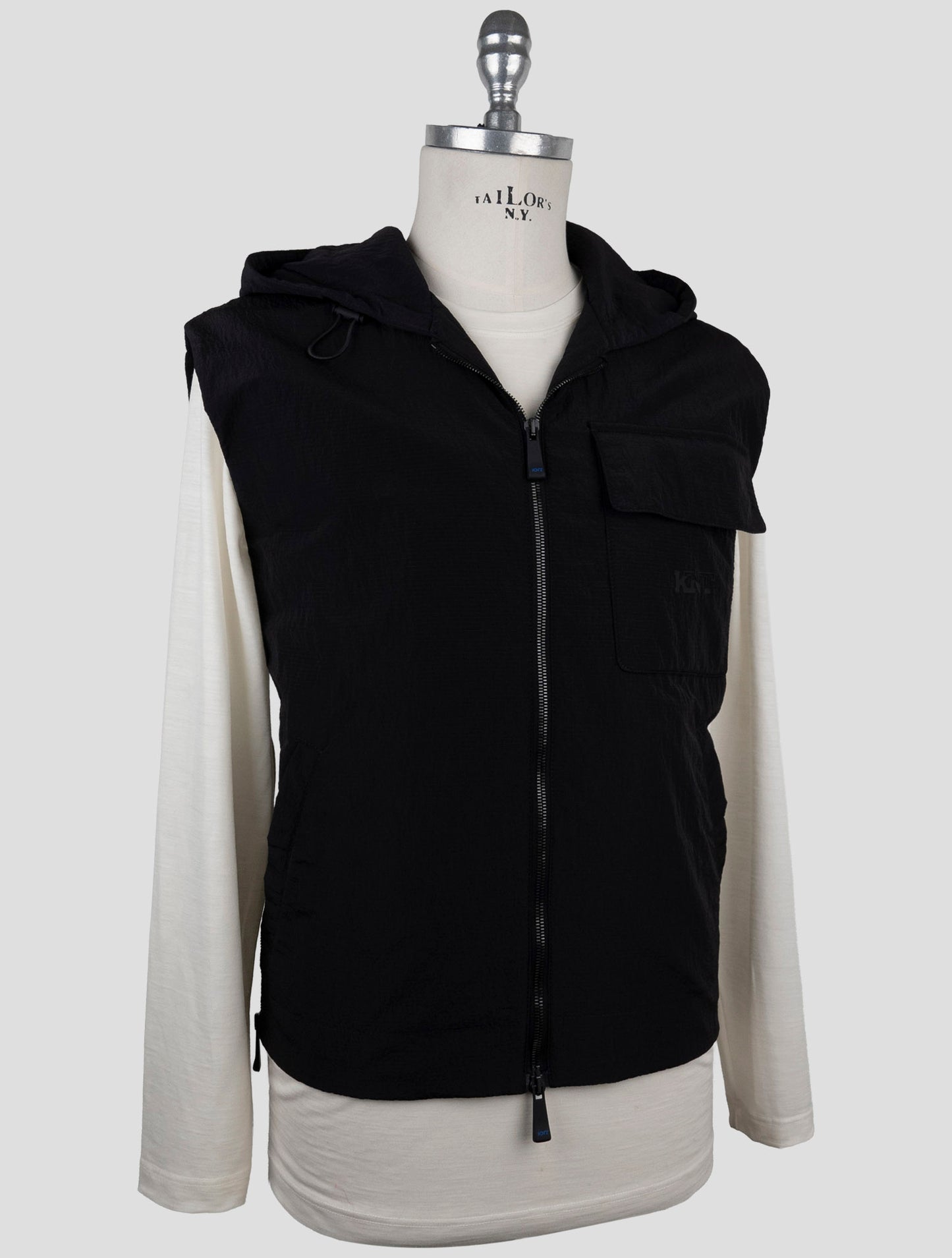 Kiton Knt Black Pa Coat Gilet