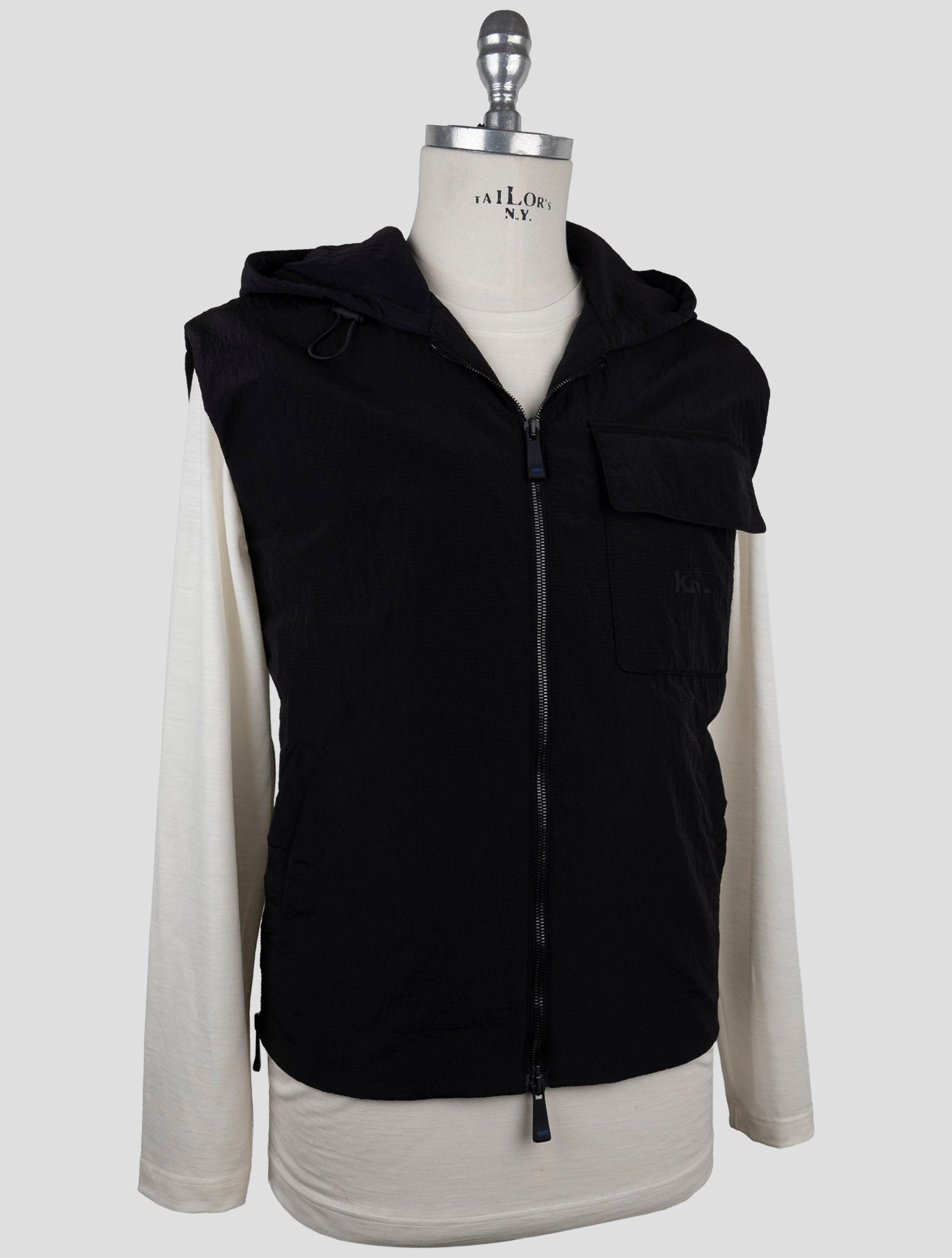 Kiton Knt Black Pa Coat Gilet