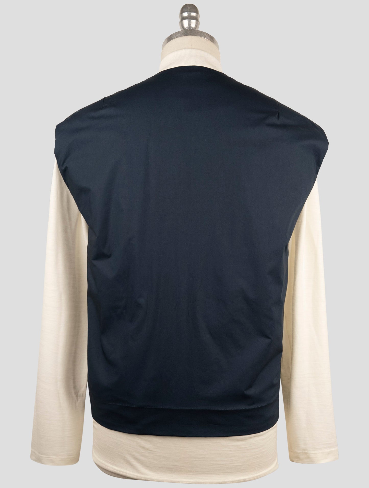 Kiton Knt Blue Cotton Coat Gilet
