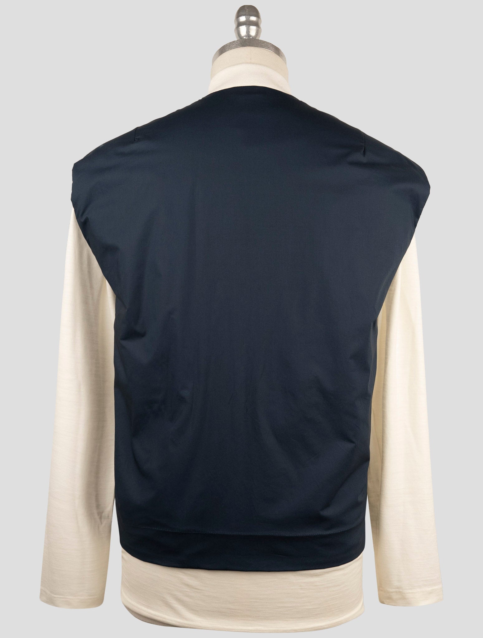 Kiton Knt Blue Cotton Coat Gilet
