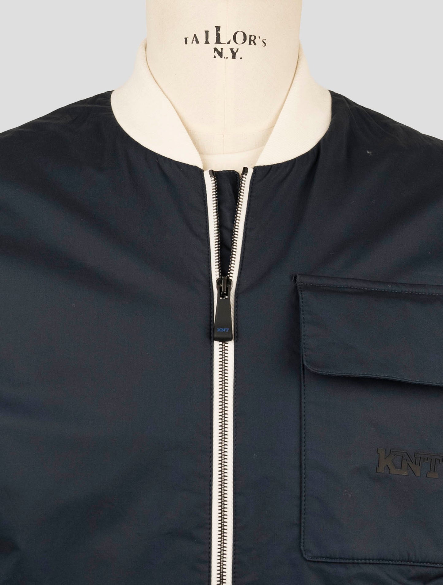 Kiton Knt Blue Cotton Coat Gilet