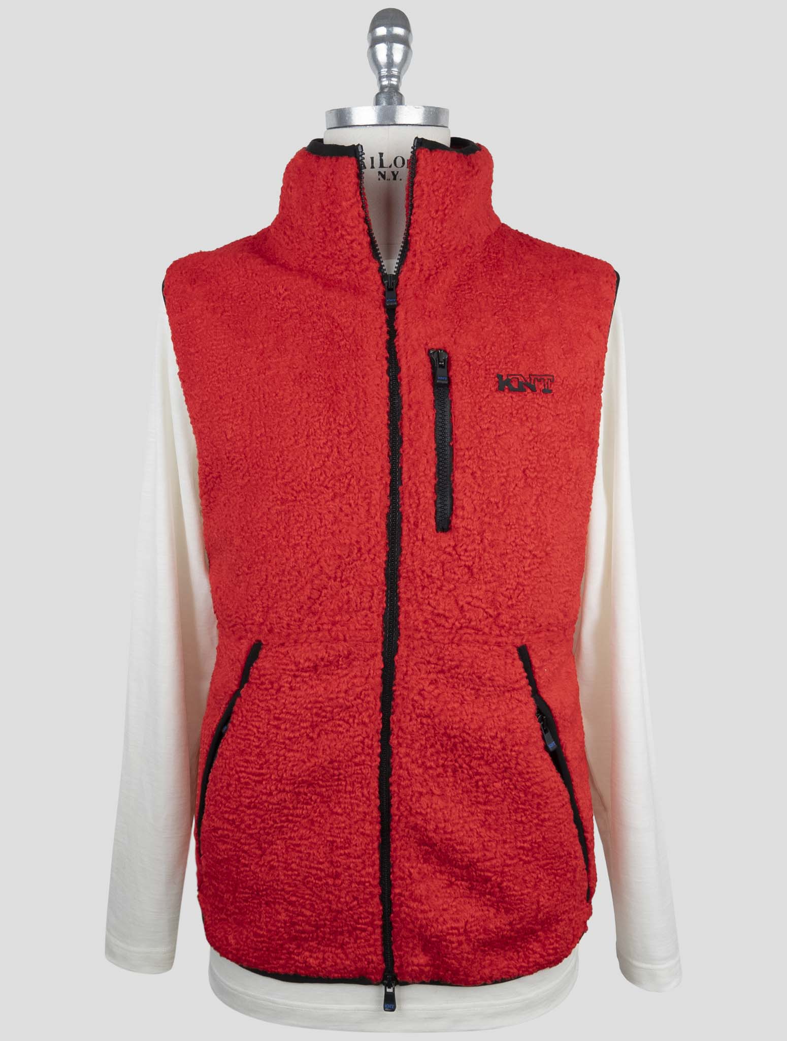Kiton Knt Red Pl Coat Gilet