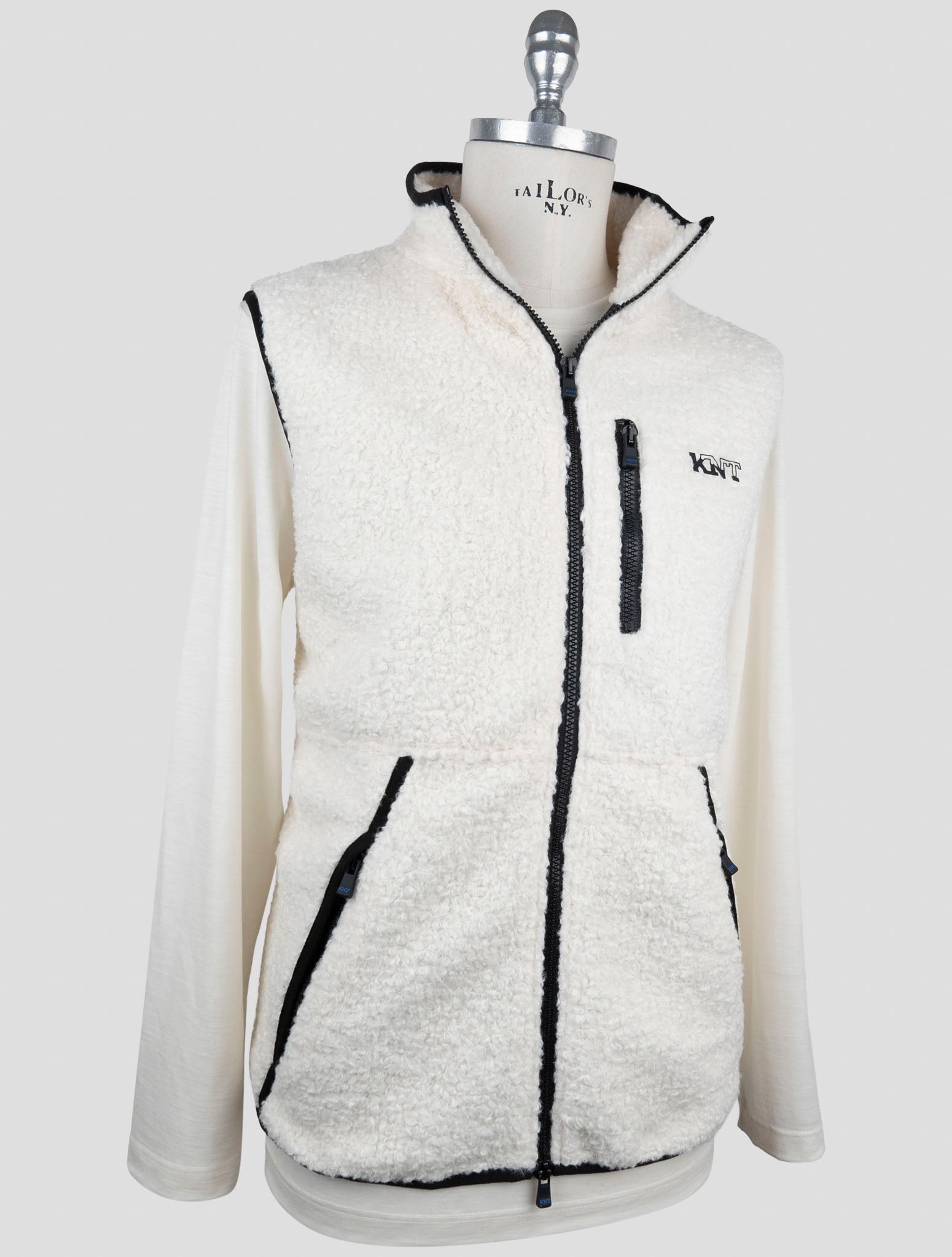 Kiton Knt White Pl Coat Gilet