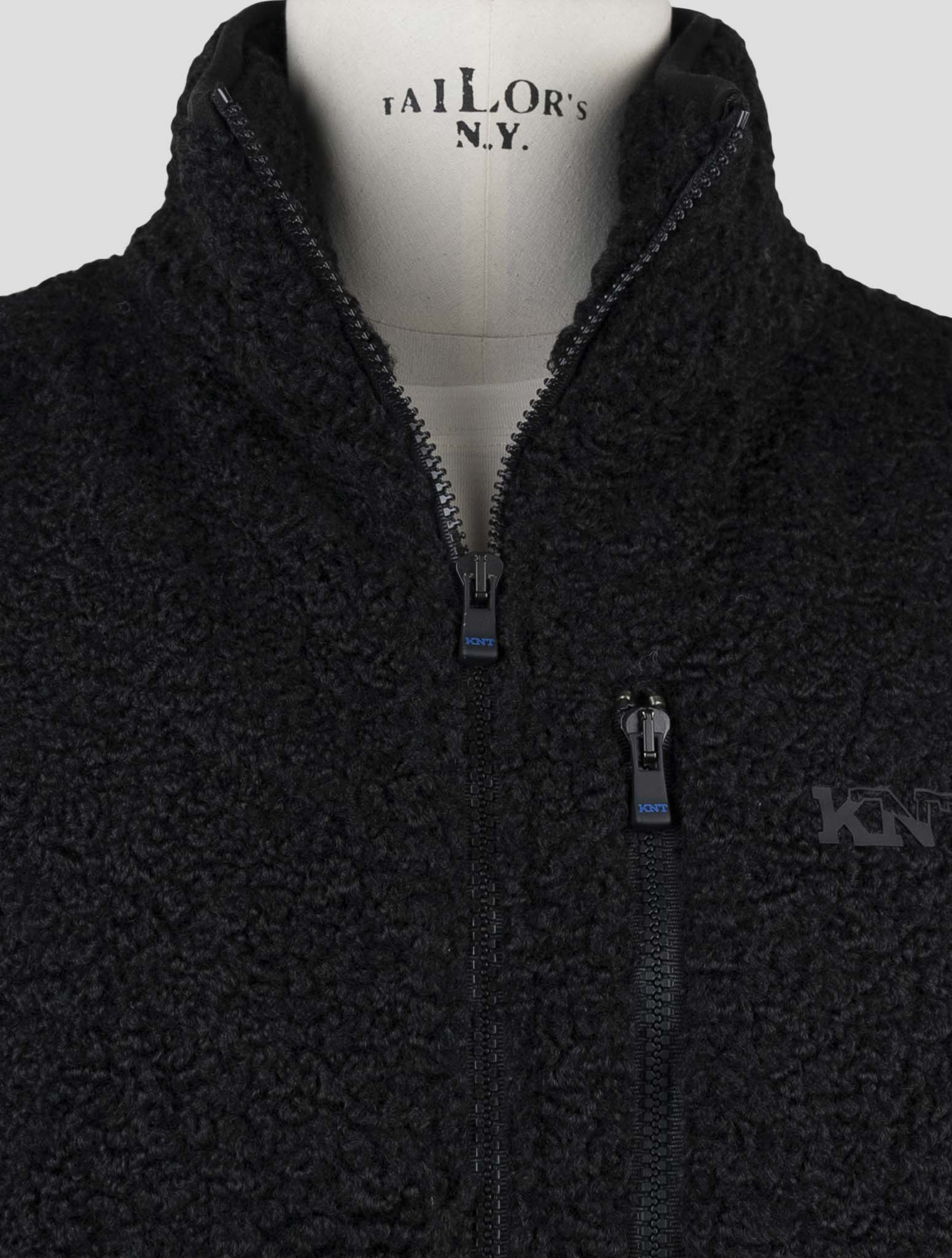 Kiton Knt Black Pl Coat Gilet