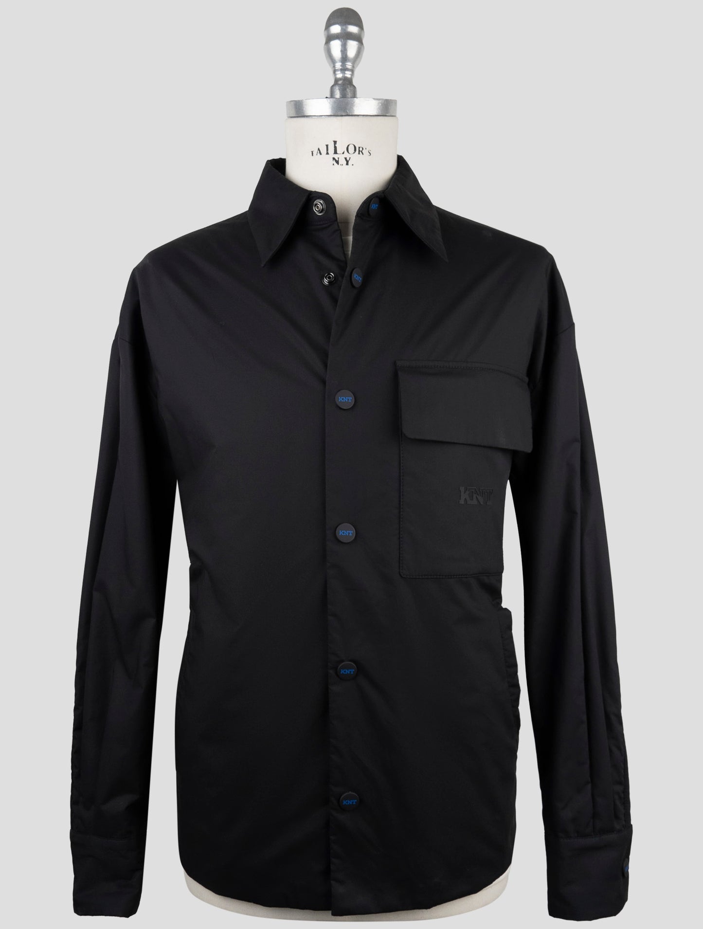 Kiton Knt Black Cotton Coat