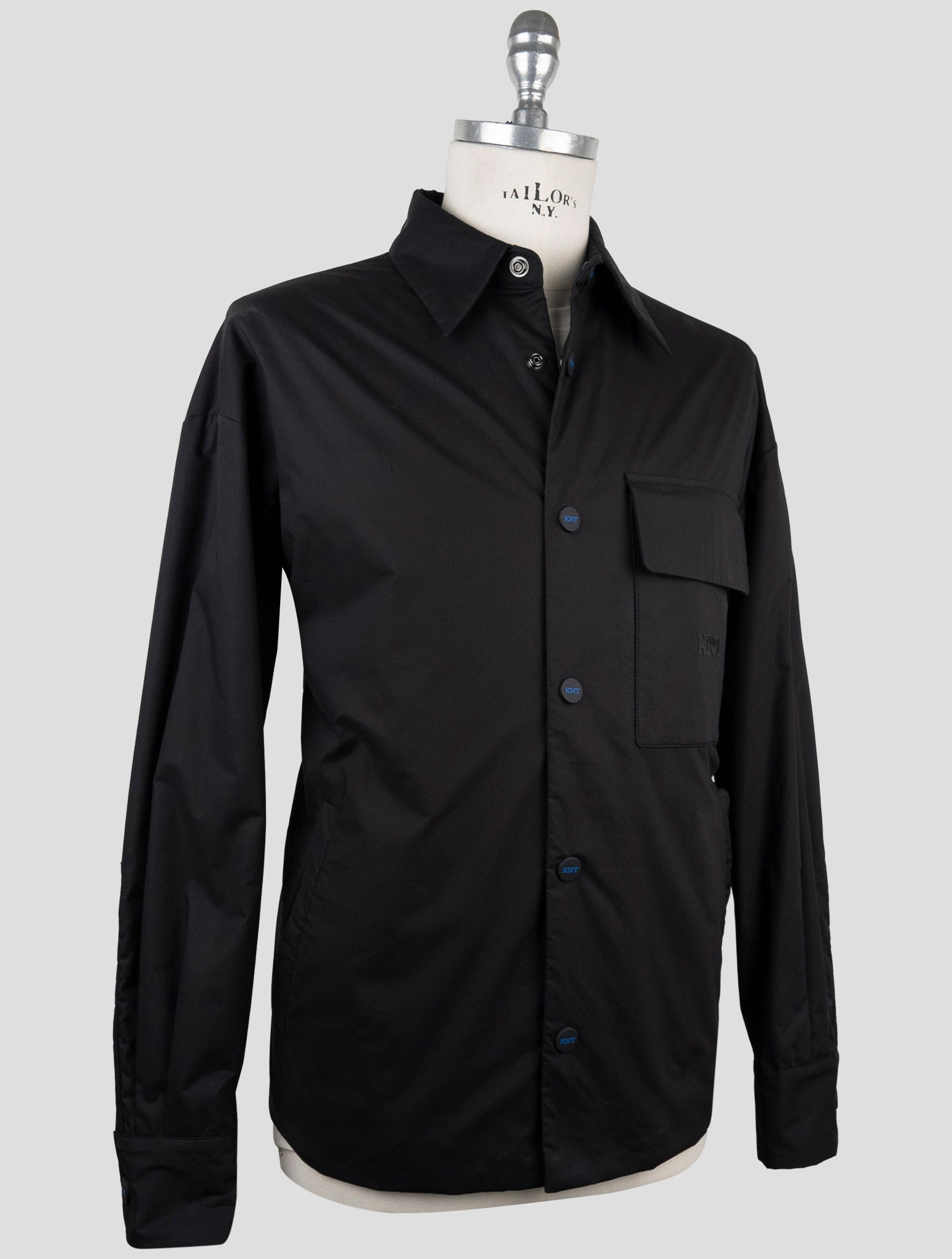 Kiton Knt Black Cotton Coat