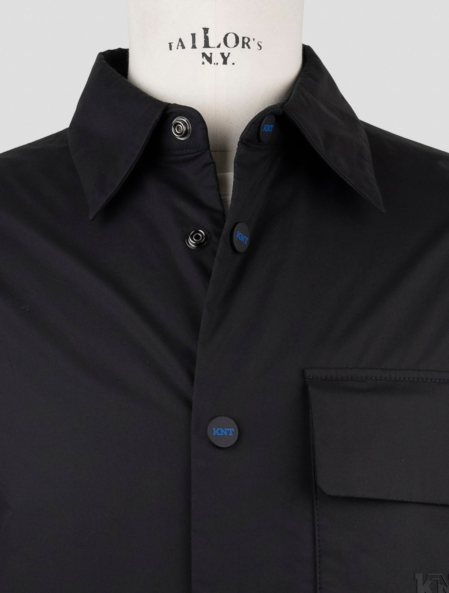Kiton Knt Black Cotton Coat