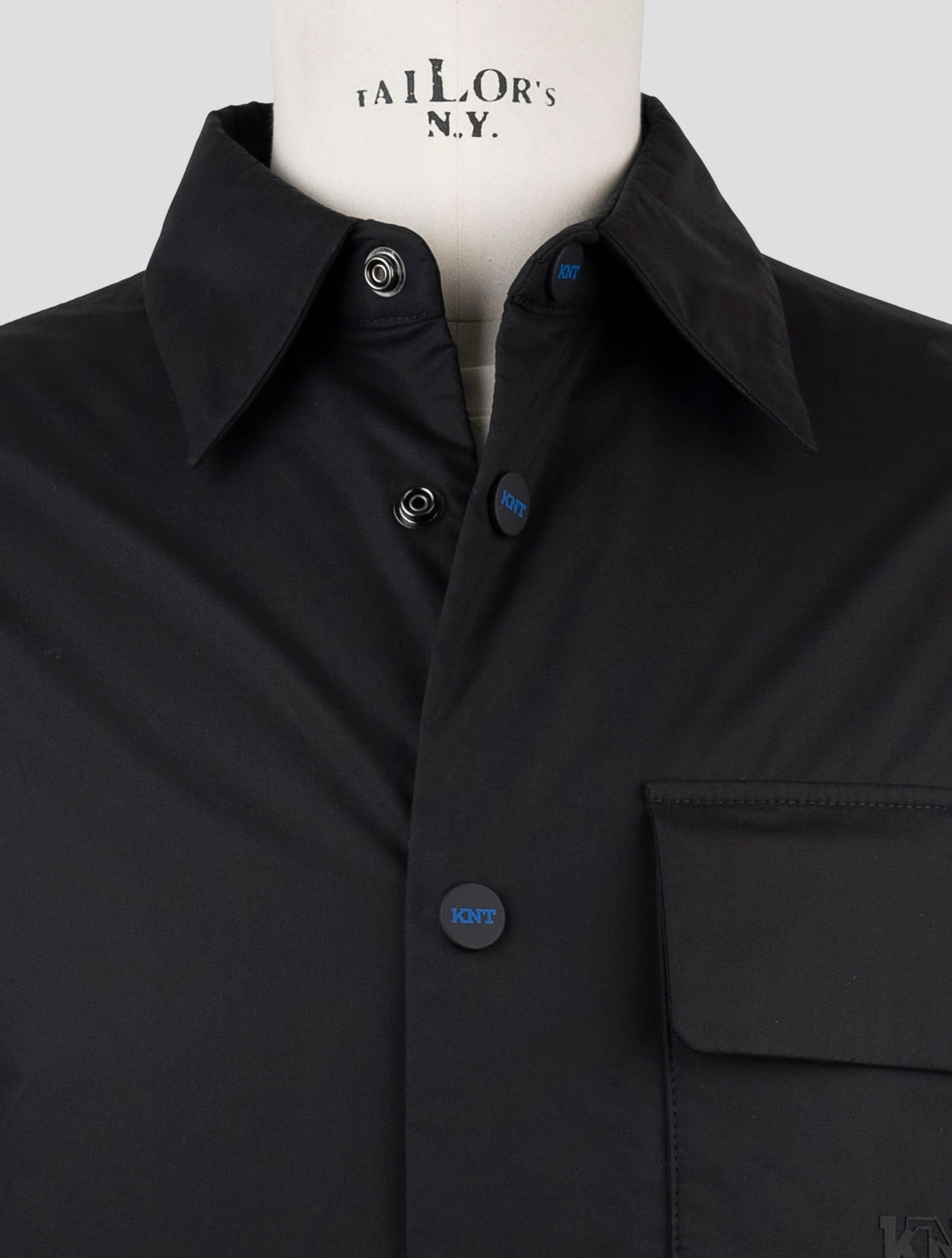 Kiton Knt Black Cotton Coat