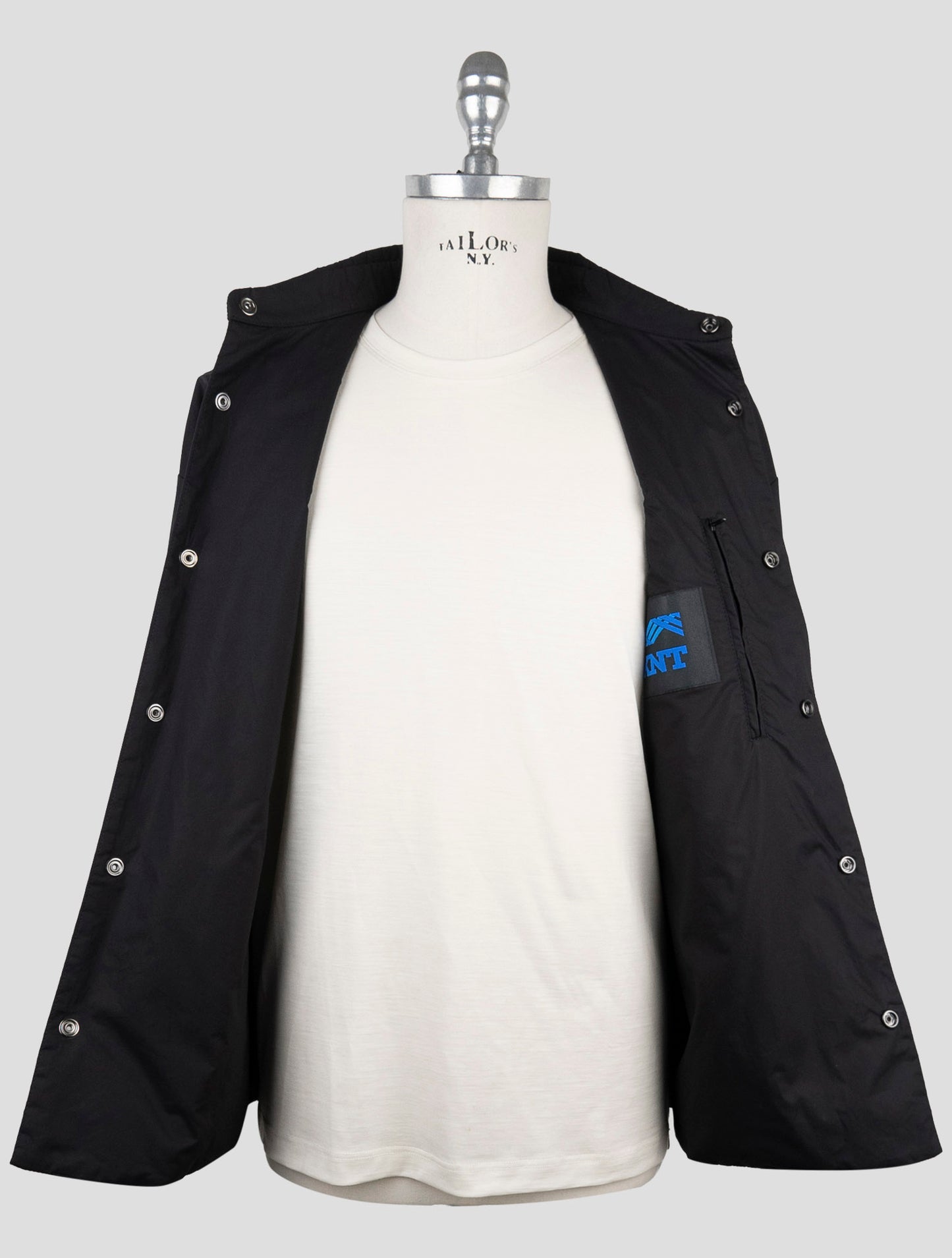 Kiton Knt Black Cotton Coat