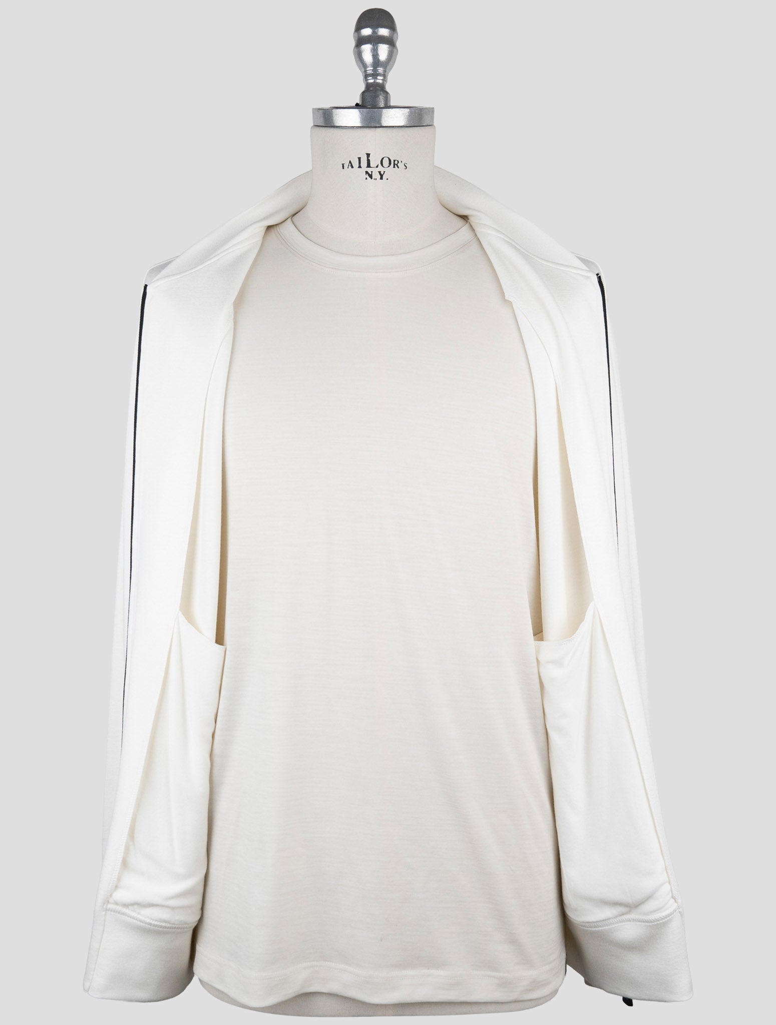 Kiton Knt White Viscose Ea Coat