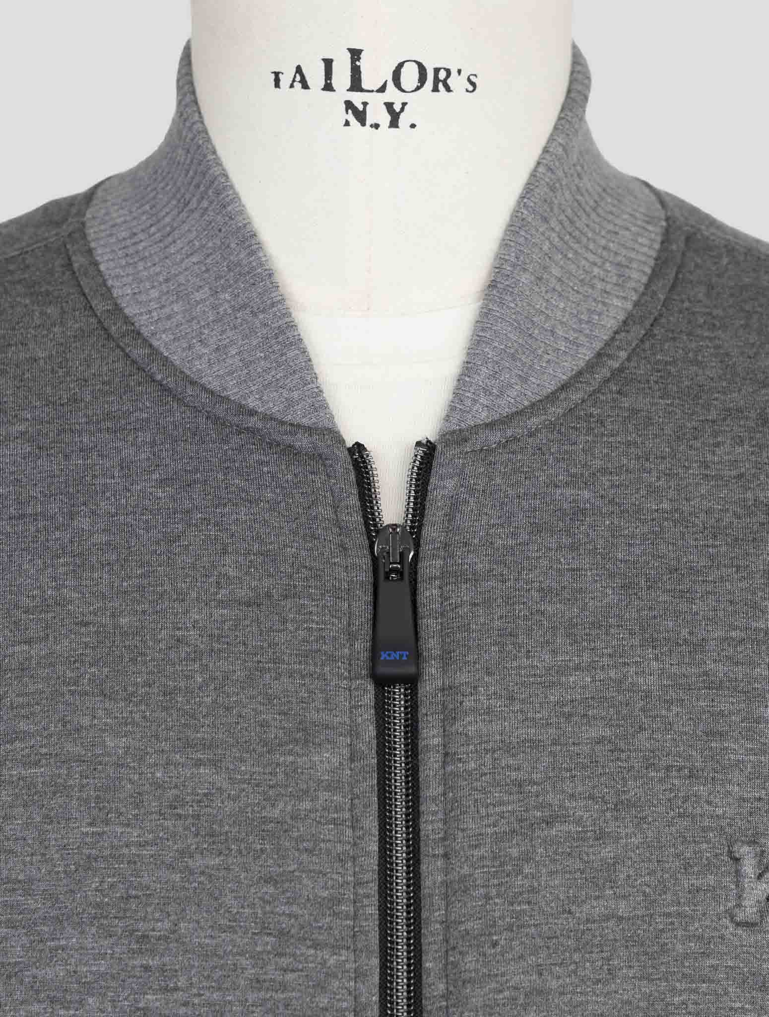 Kiton Knt Gray Viscose Ea Coat