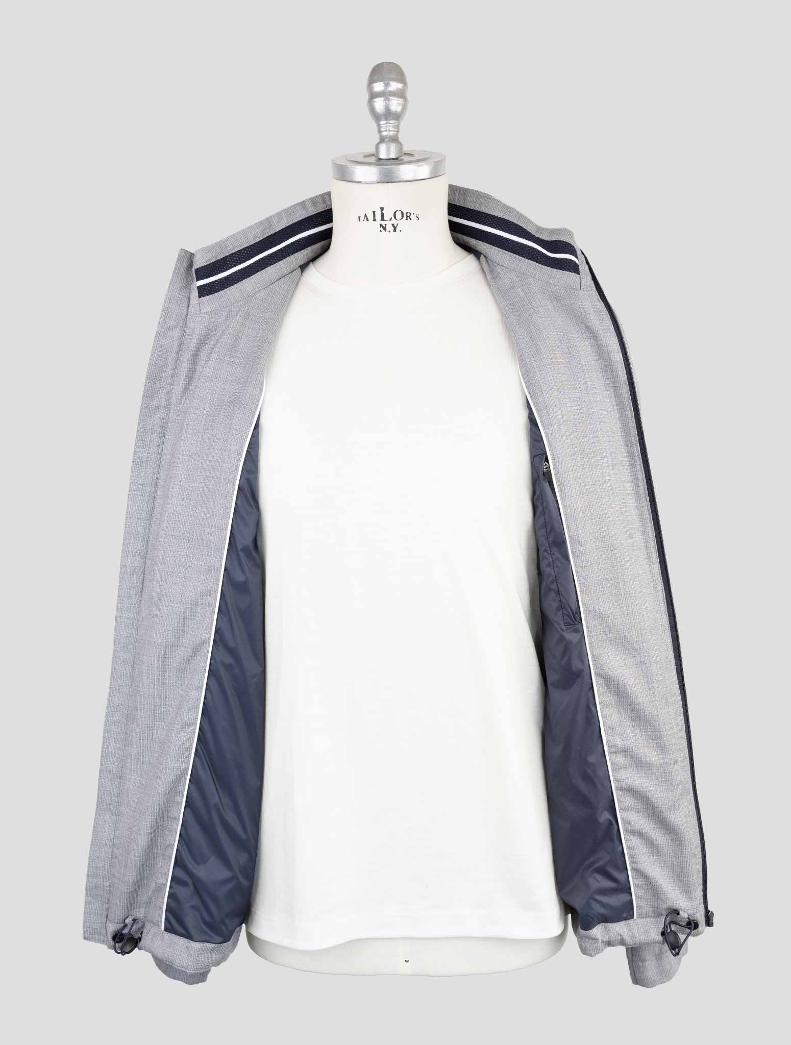 Kiton Gray Fleece Wool Pa Coat