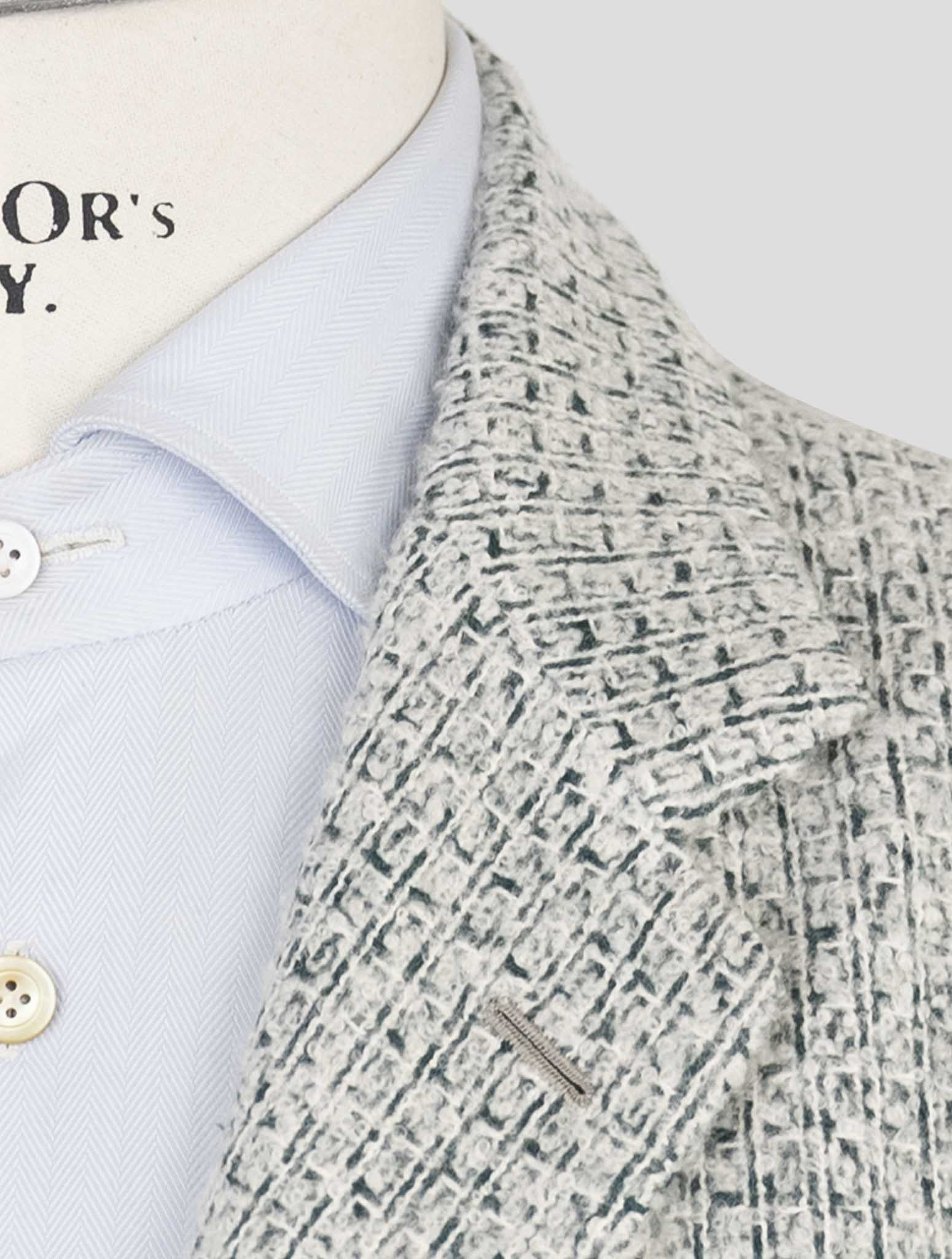 Kiton White Green Cashmere Silk Blazer