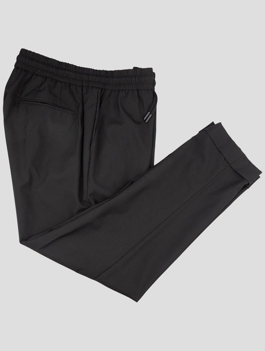 kiton Knt Black Virgin Wool Pant