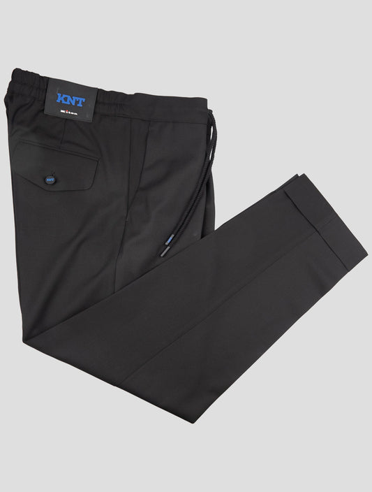 kiton Knt Black Wool Pant