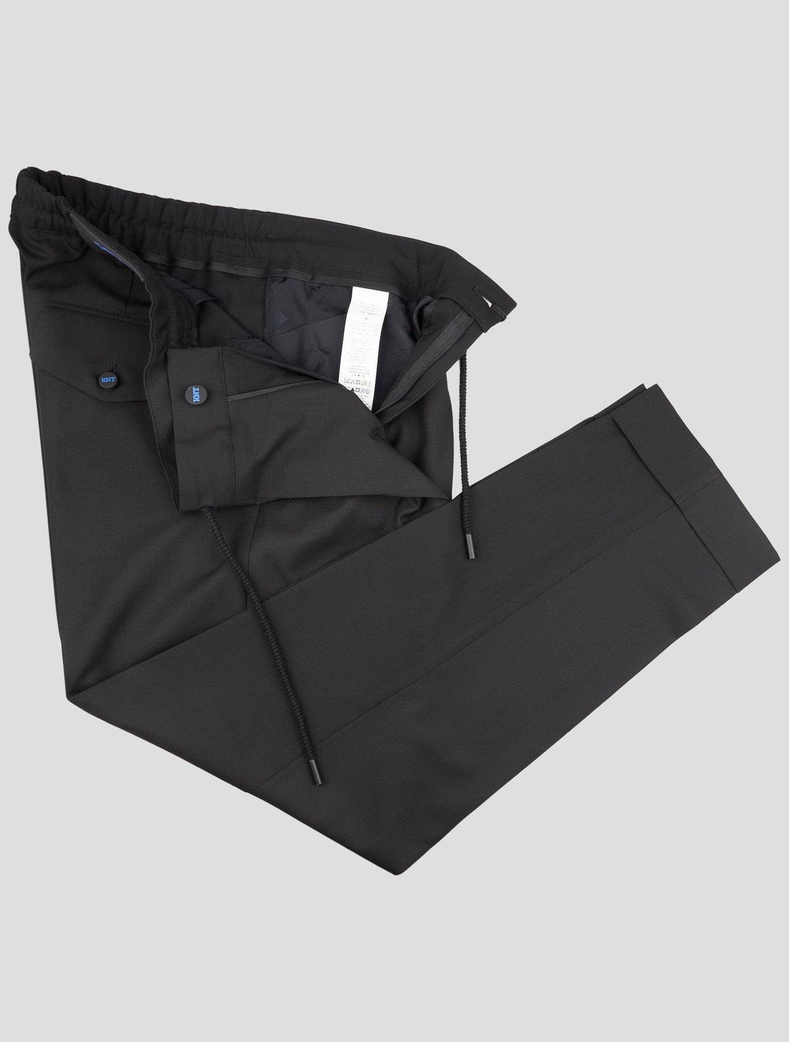kiton Knt Black Wool Pant