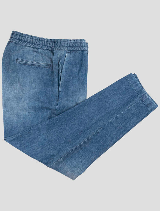 Kiton Knt Blue Cotton Ea Pants