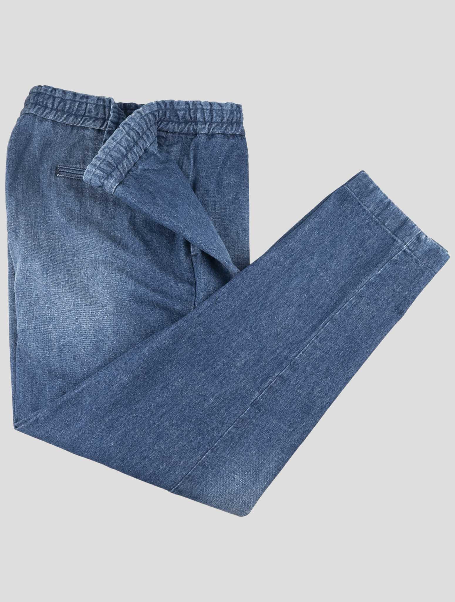 Kiton Knt Blue Cotton Ea Pants