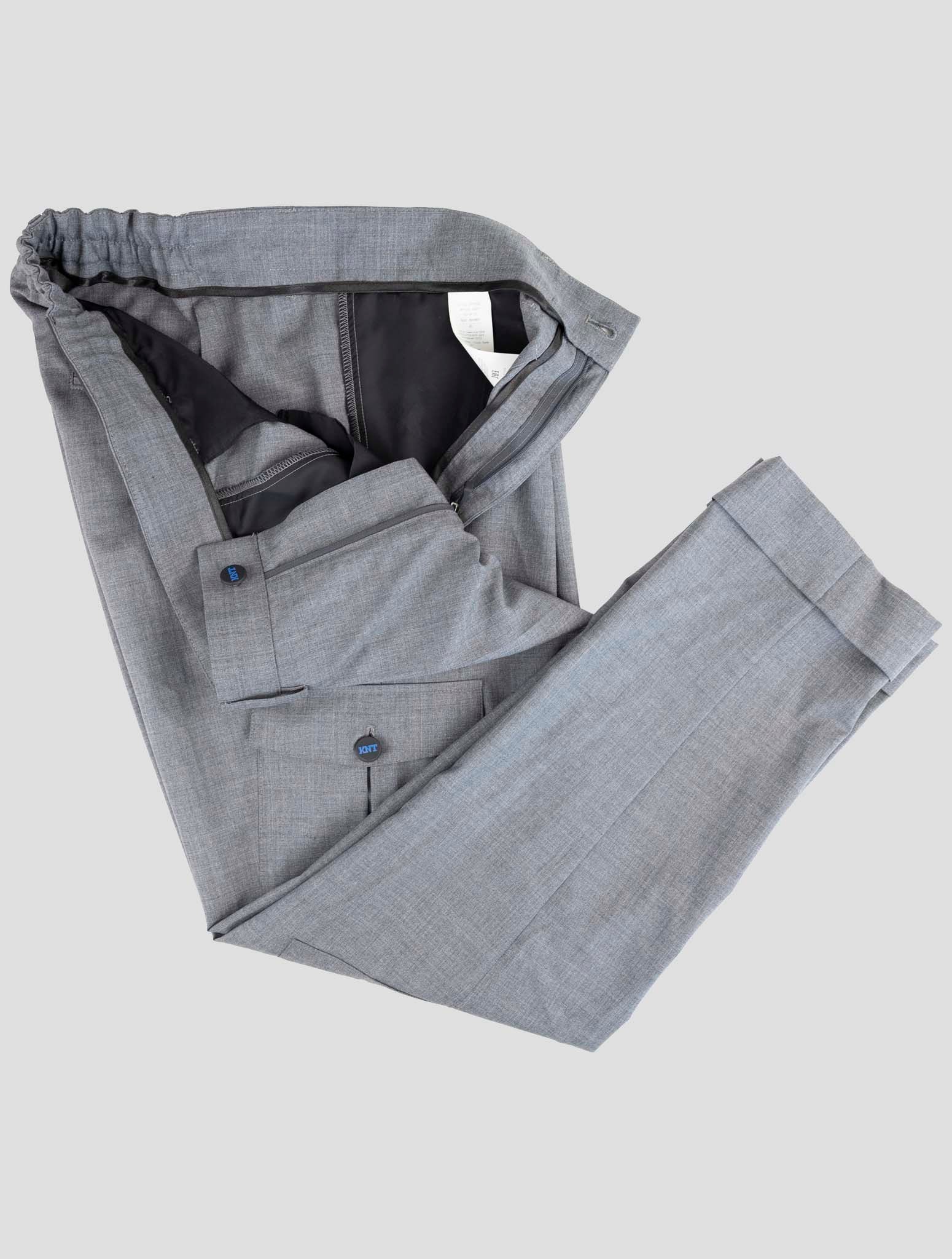 Kiton Knt Gray Wool Cargo Pants
