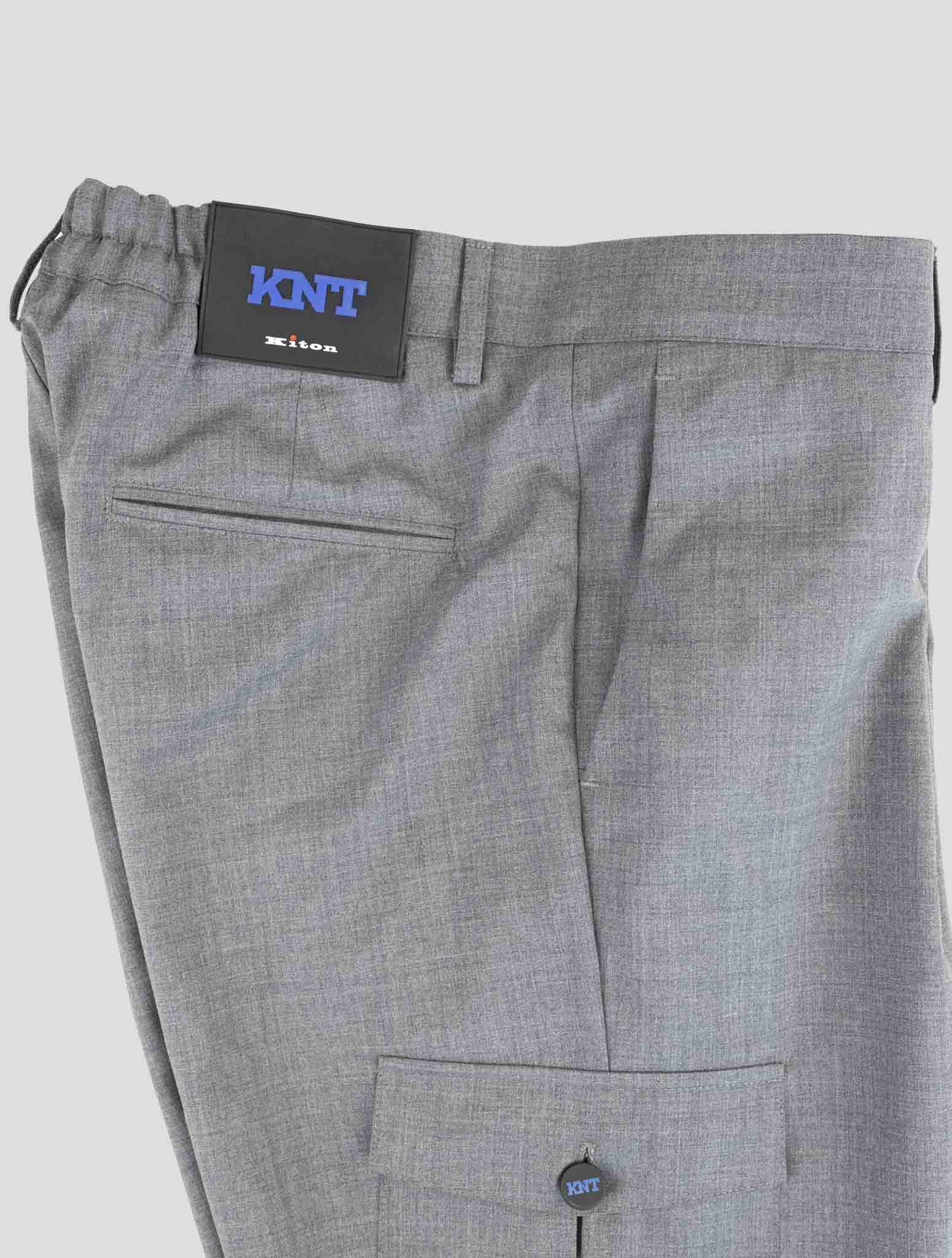 Kiton Knt Gray Wool Cargo Pants
