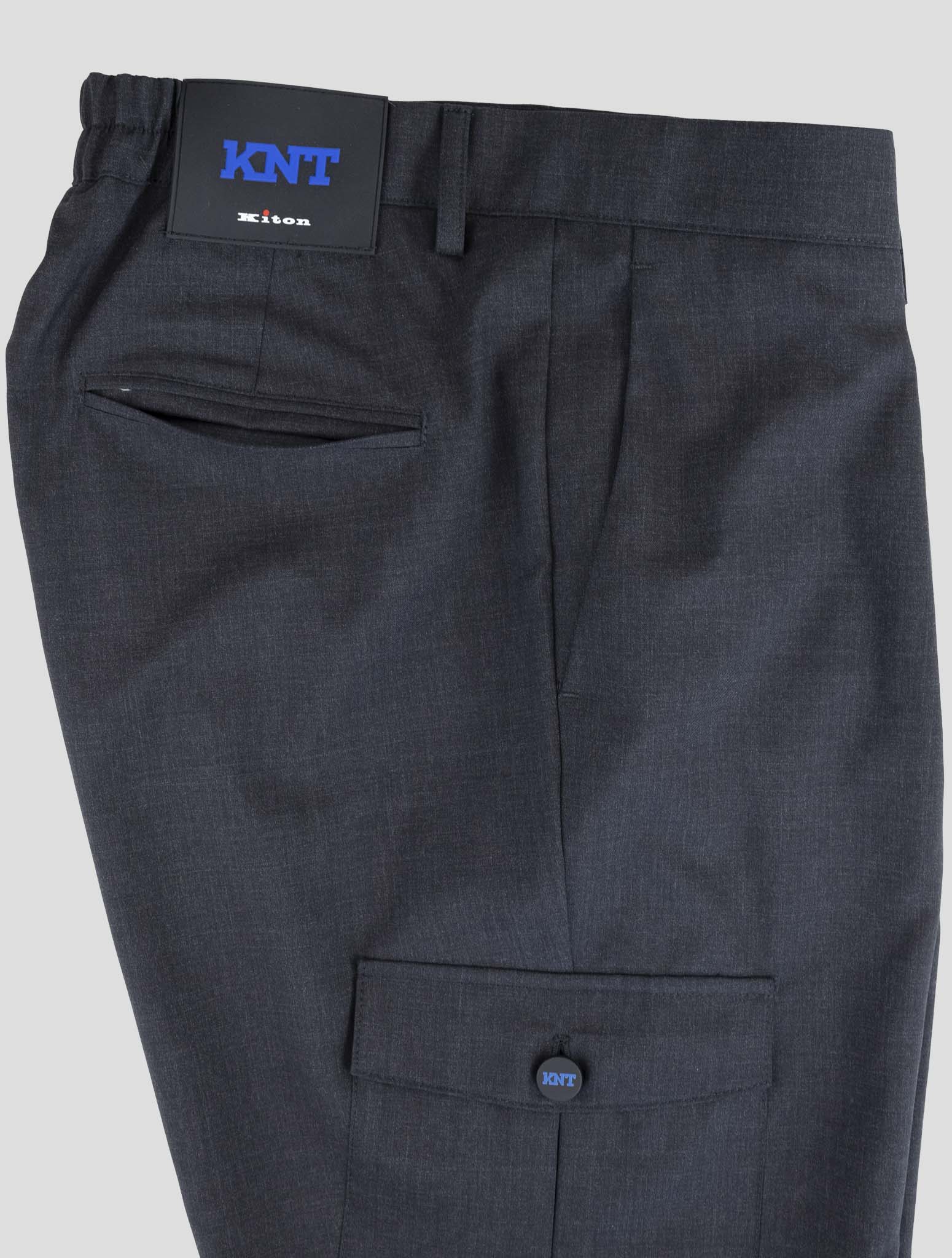 Kiton Knt Dark Gray Wool Cargo Pants