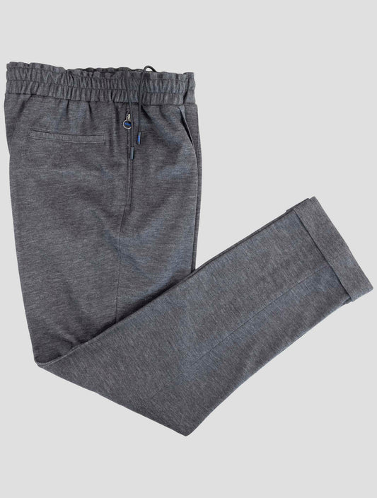 Kiton Knt Gray Cotton Cashmere Pl Pants