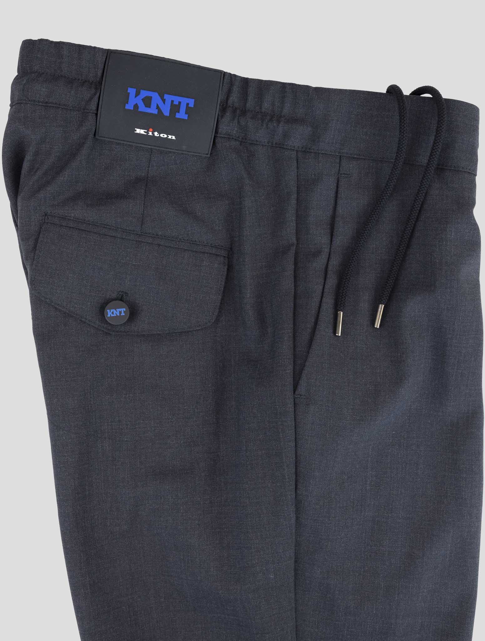 Kiton Knt Gray Wool Cargo Pants