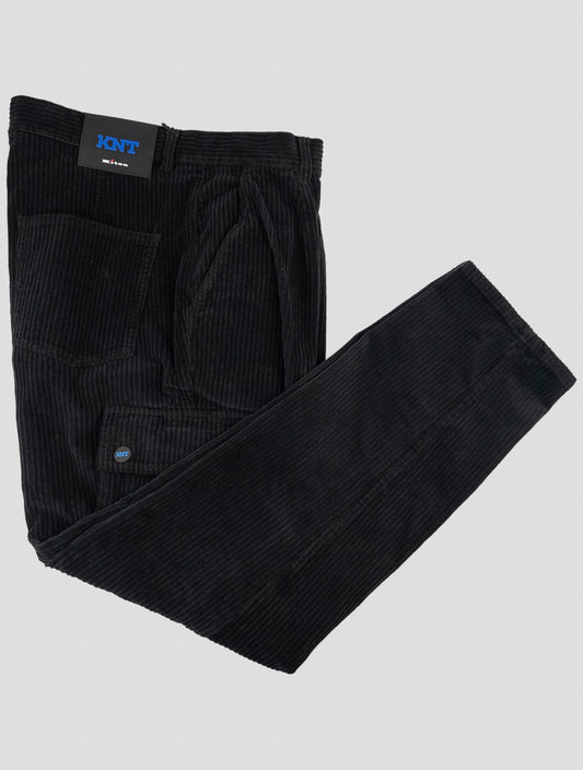 Kiton Knt Black Cotton Ea Velvet Cargo Pants