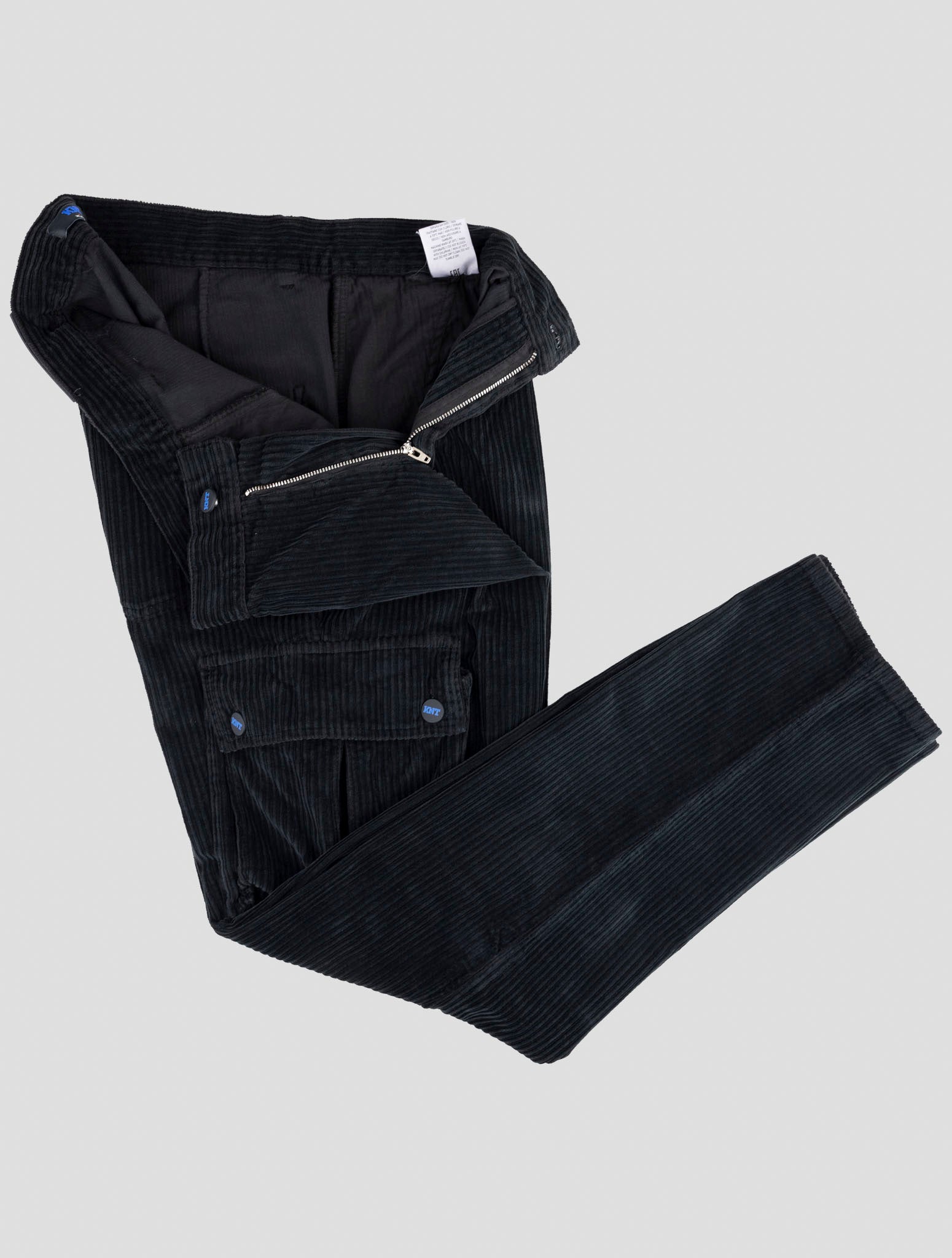 Kiton Knt Black Cotton Ea Velvet Cargo Pants
