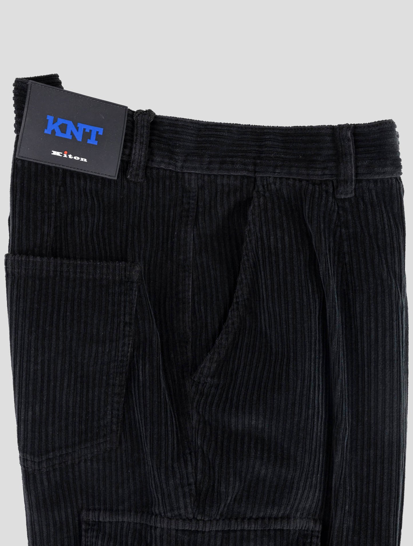 Kiton Knt Black Cotton Ea Velvet Cargo Pants