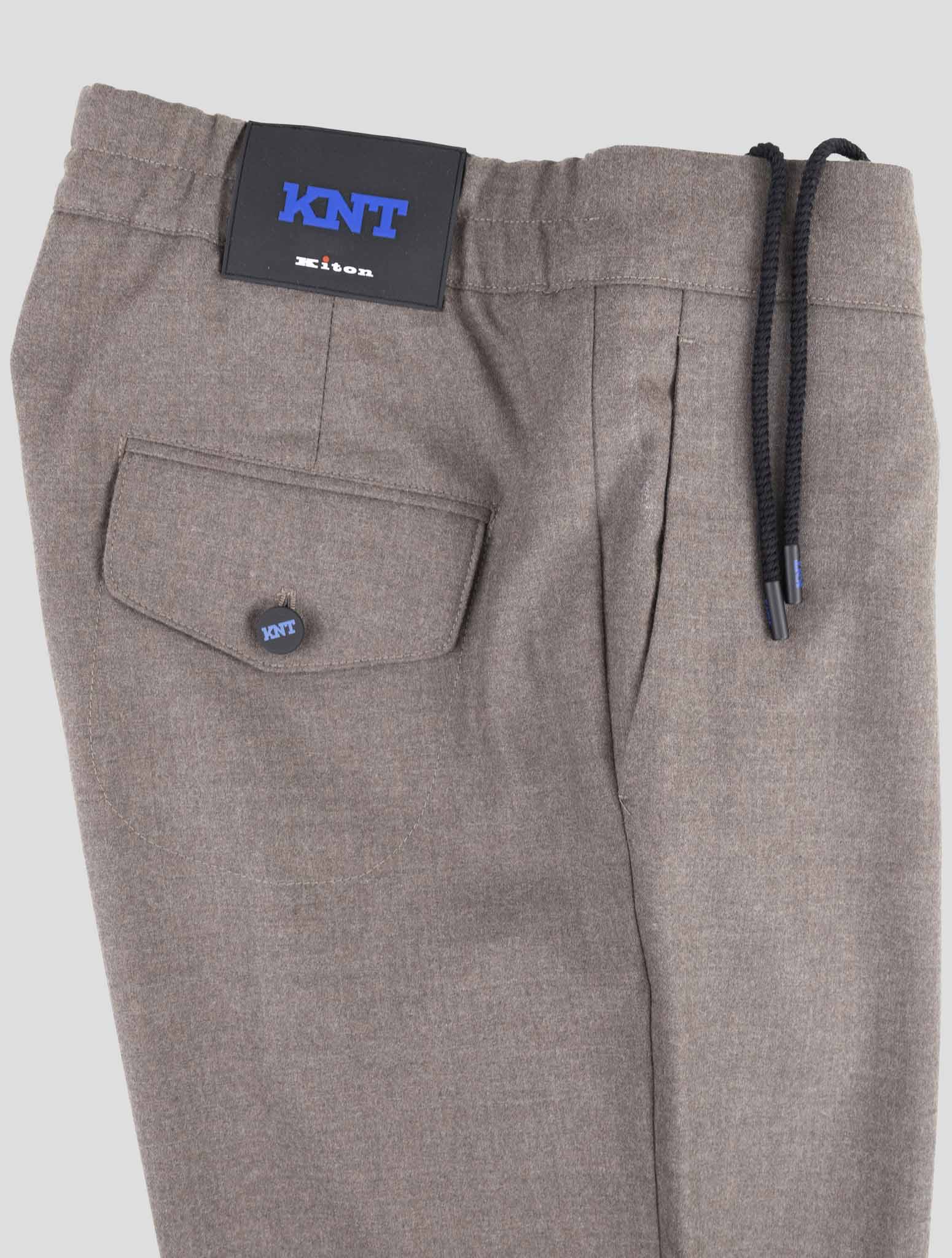 Kiton Knt Brown Virgin Wool Ea Pants
