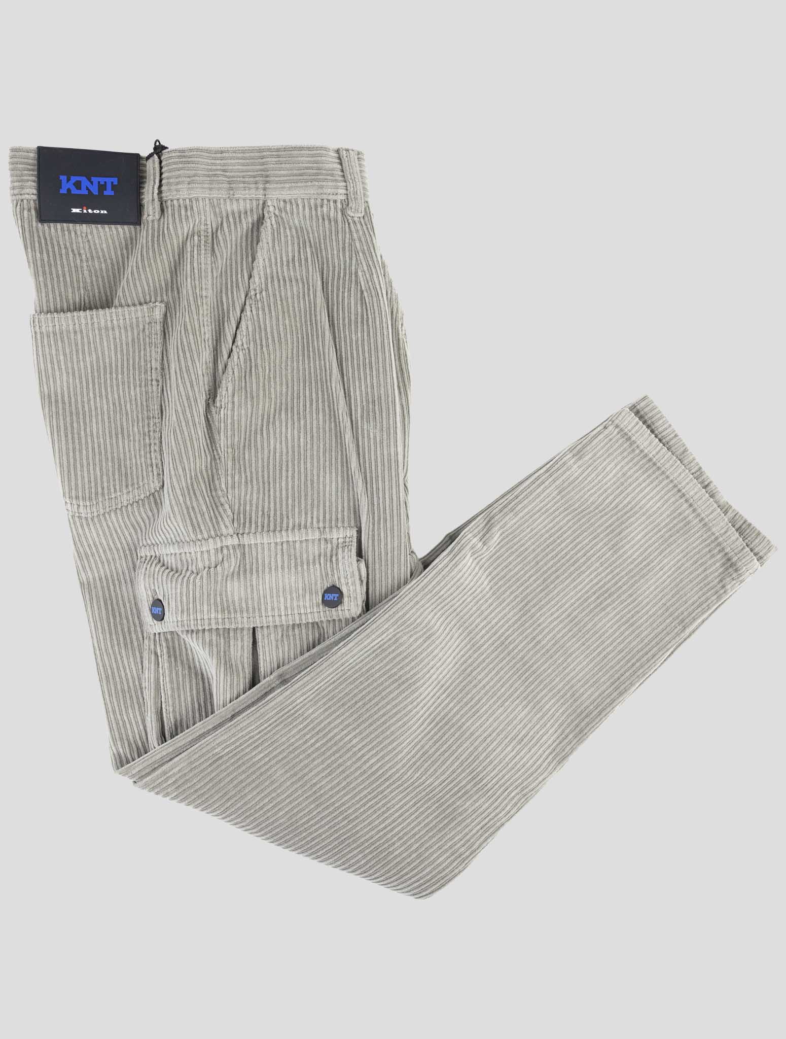 Kiton Knt Gray Cotton Ea Cargo Velvet Pants