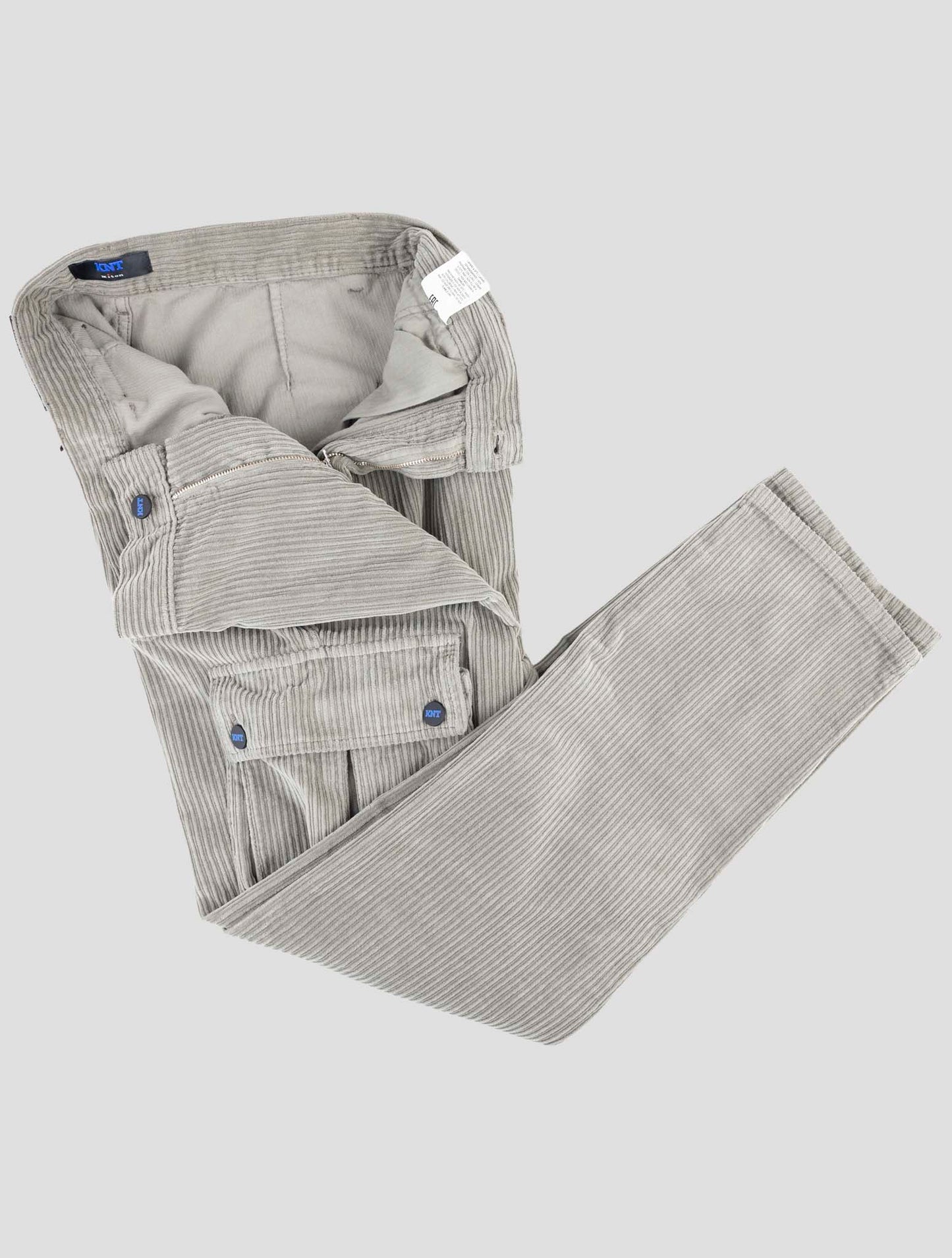 Kiton Knt Gray Cotton Ea Cargo Velvet Pants