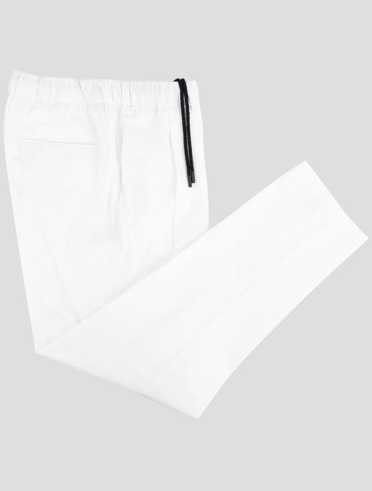 Kiton Knt White Cotton Pants