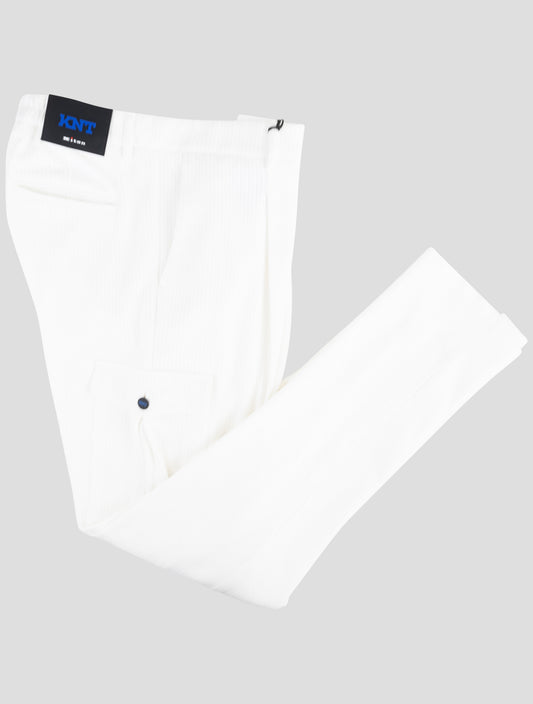 Kiton Knt White Cotton Cargo Pants