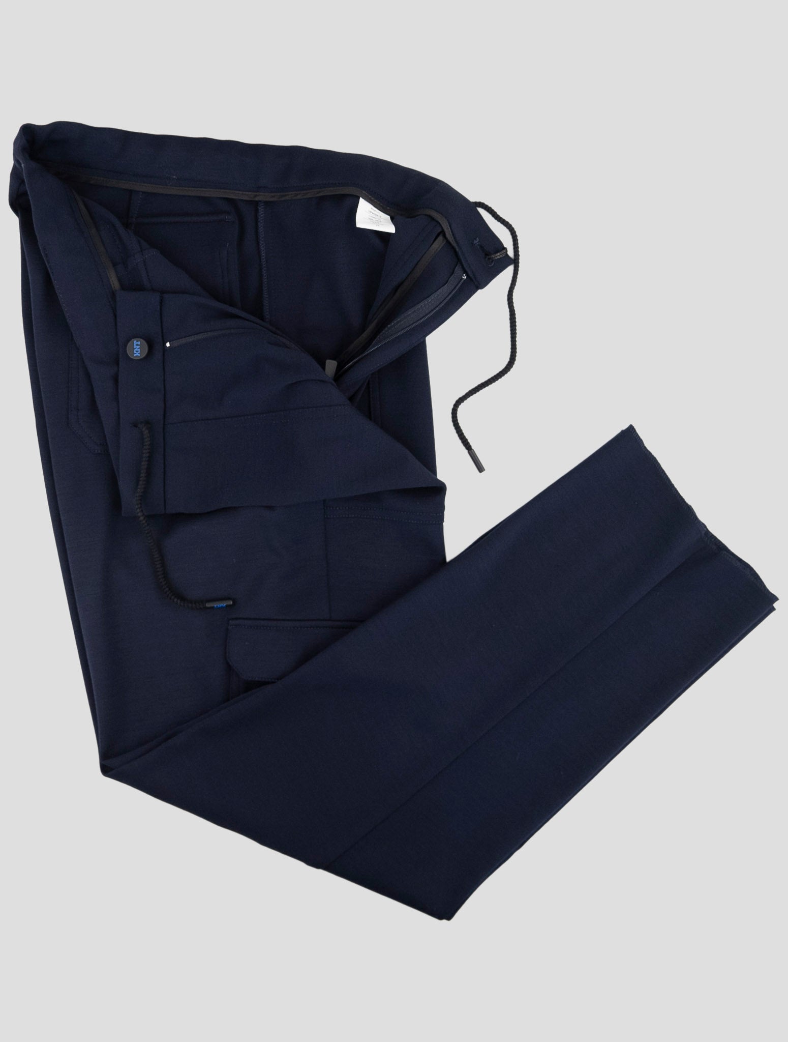 Kiton Knt Blue Virgin Wool Cargo Pants