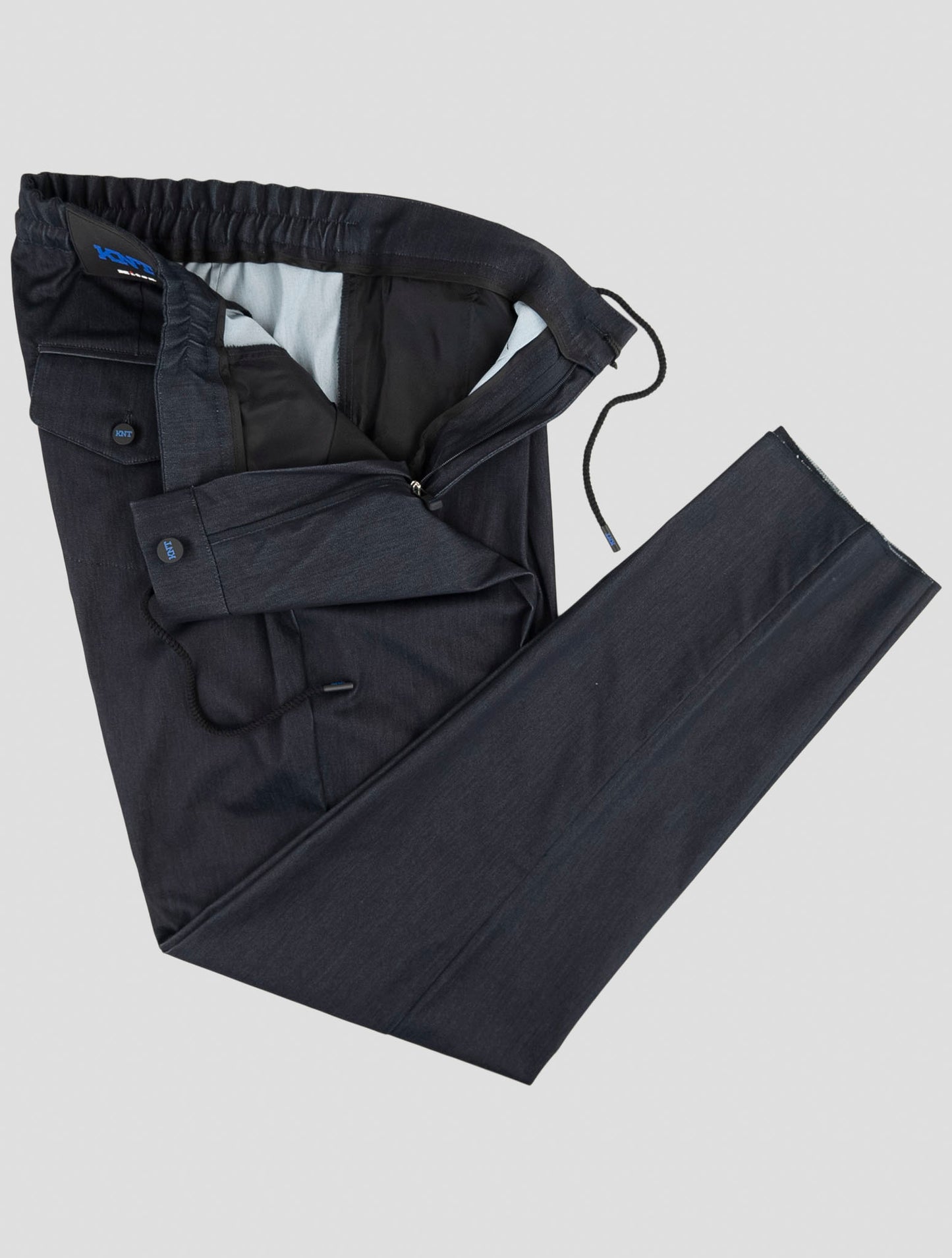 Kiton Knt Blue Cotton Pa Ea Pants