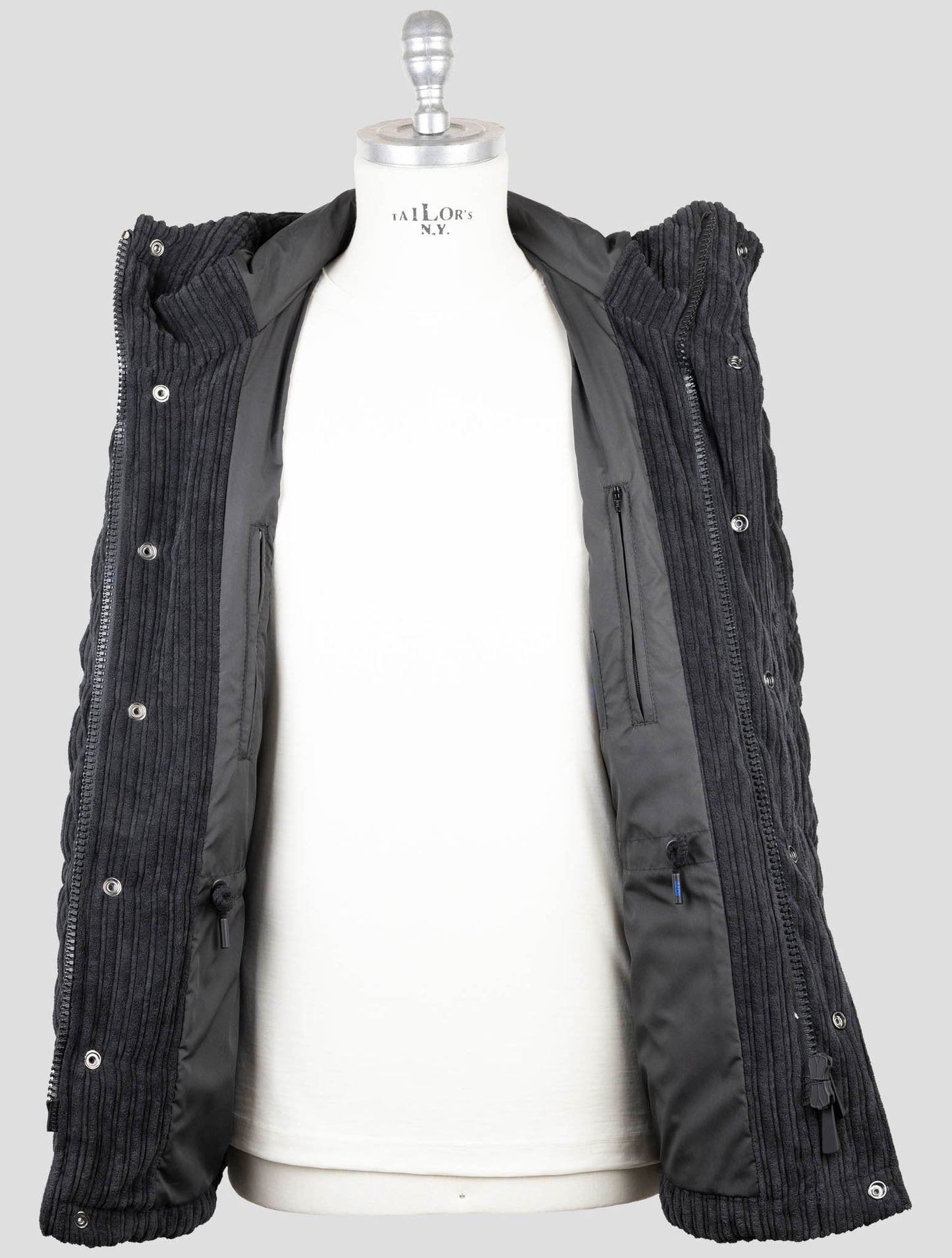 Kiton Knt Black Pl Pa Velvet Coat