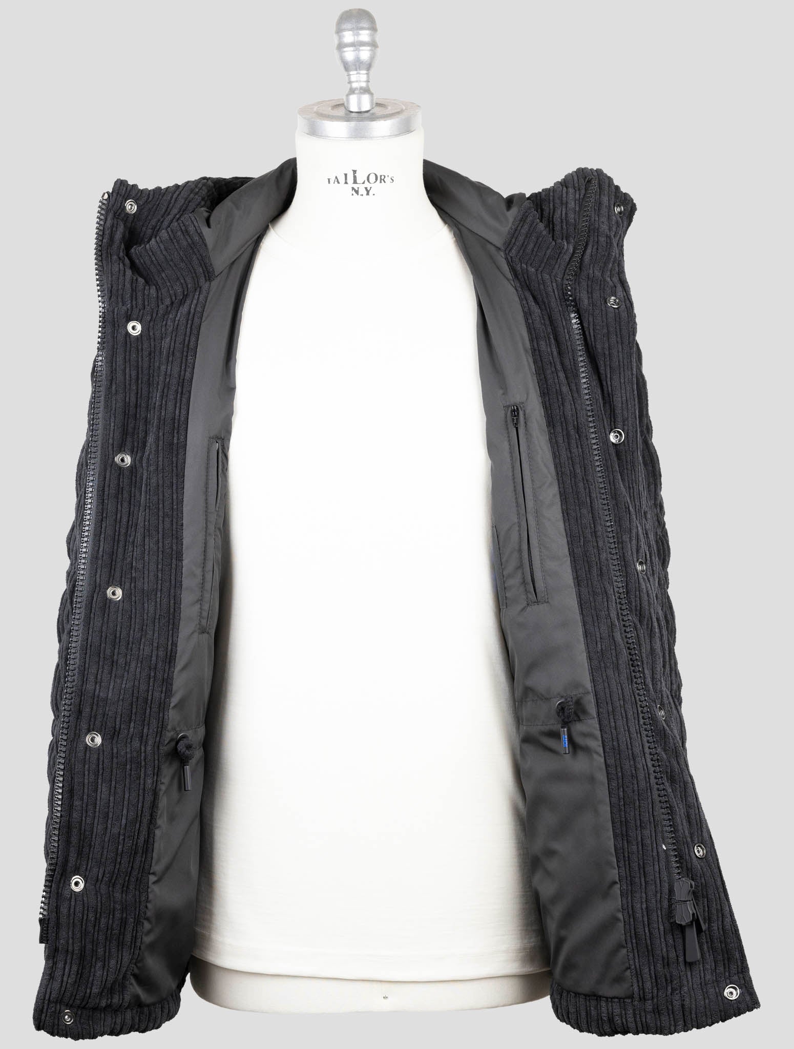 Kiton Knt Black Pl Pa Velvet Coat