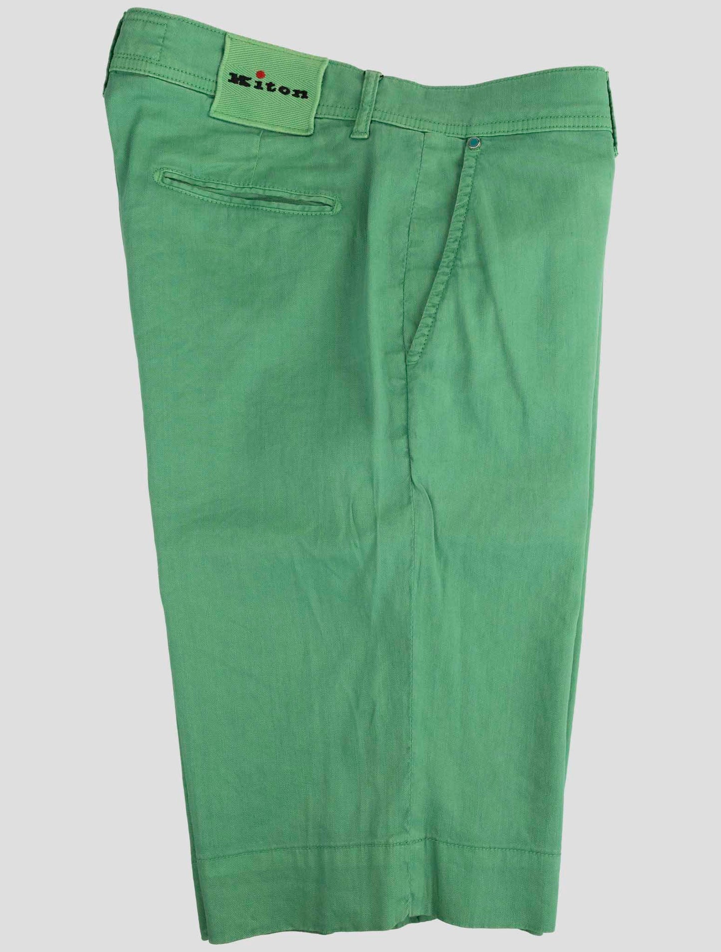 Kiton Green Linen Cotton Ea Short Pants