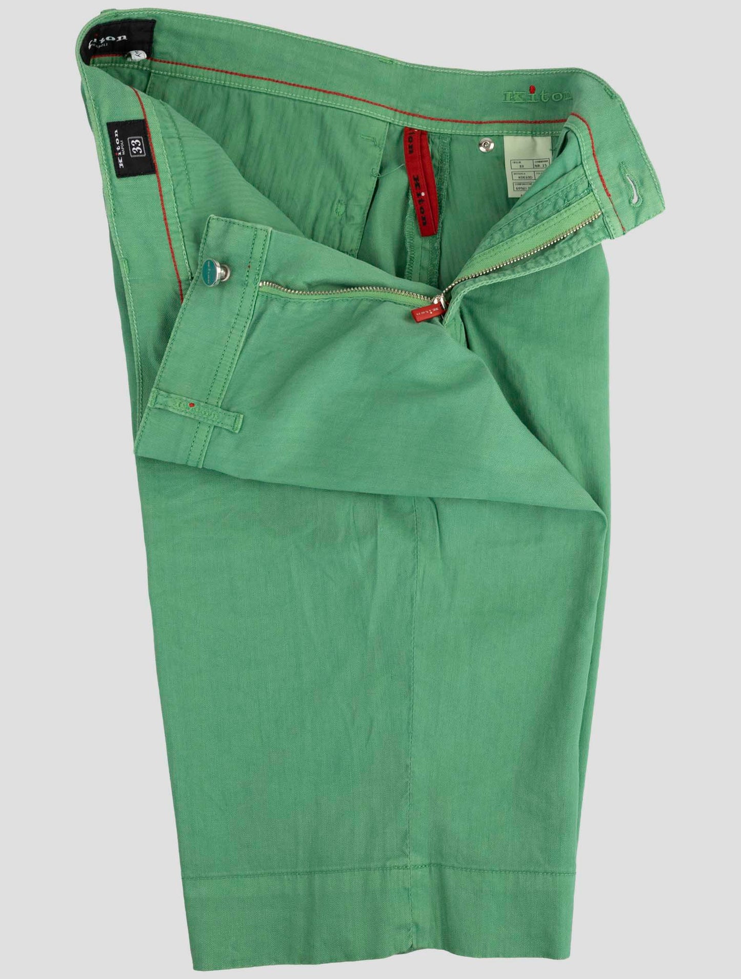Kiton Green Linen Cotton Ea Short Pants