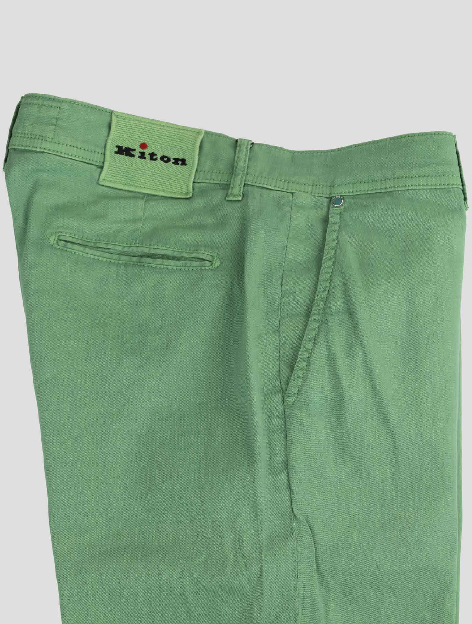 Kiton Green Linen Cotton Ea Short Pants
