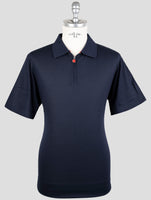 Kiton Blue Cotton Polo