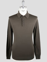 Kiton Green Wool Diamante Blue Sweater Polo