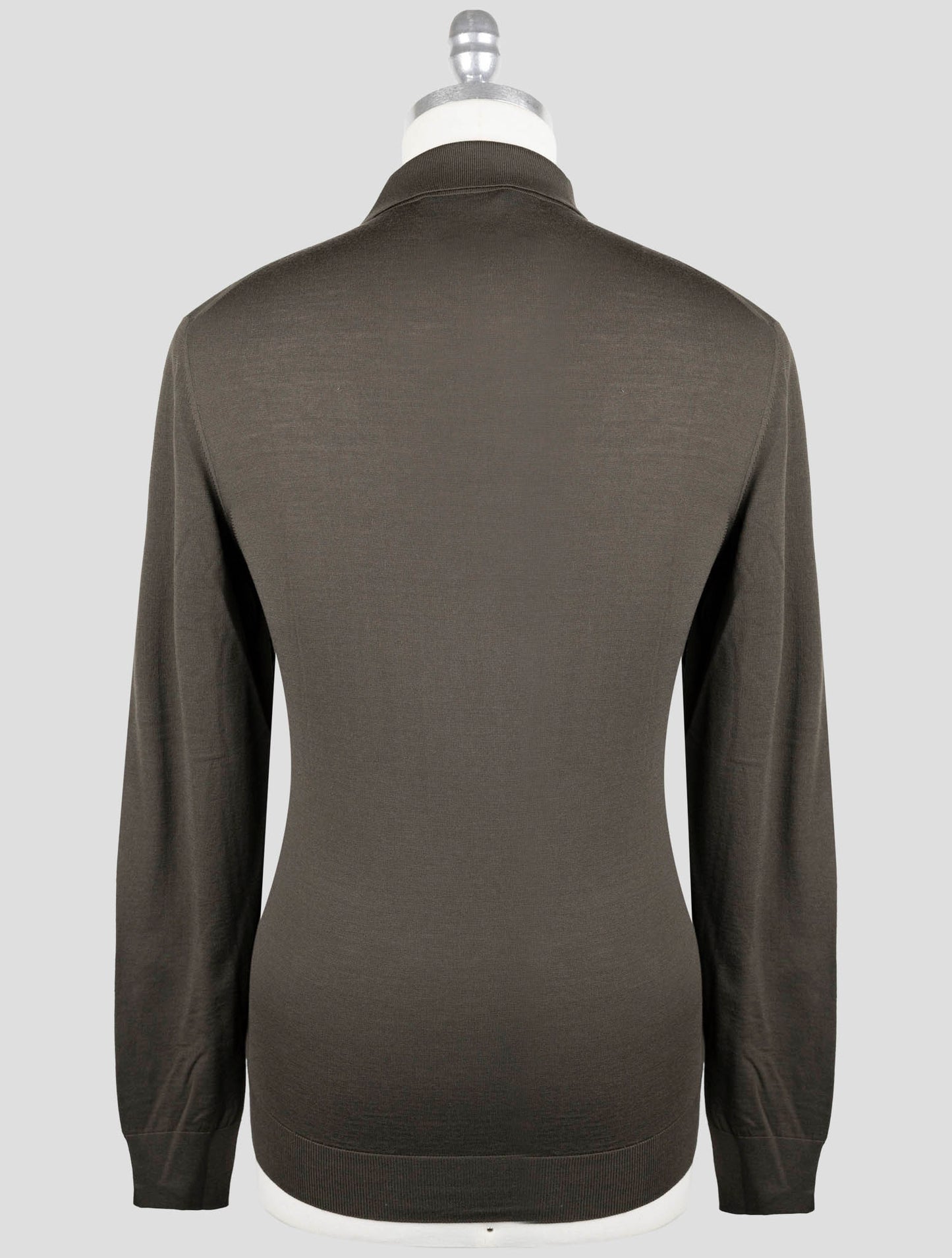 Kiton Green Wool Diamante Blue Sweater Polo