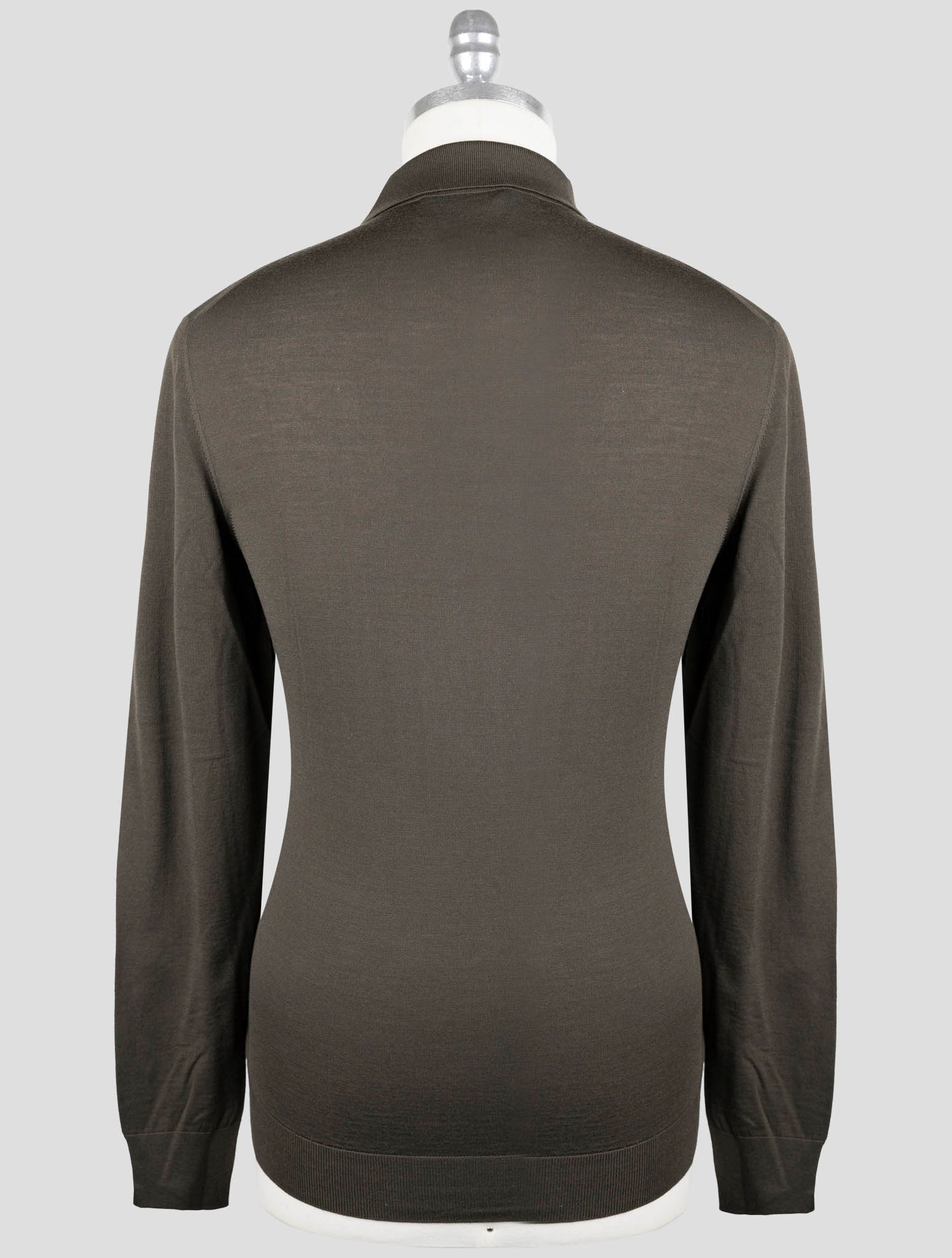 Kiton Green Wool Diamante Blue Sweater Polo