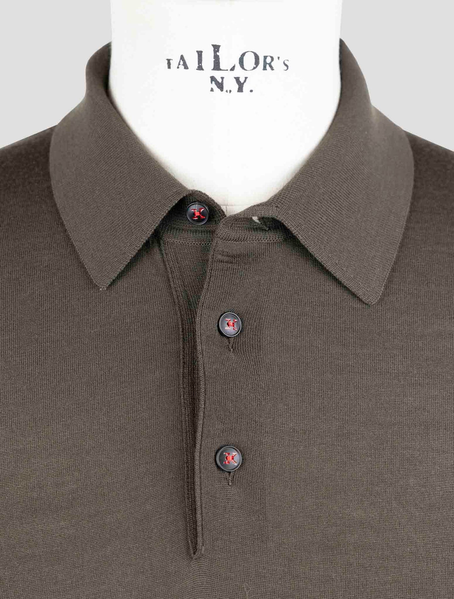 Kiton Green Wool Diamante Blue Sweater Polo